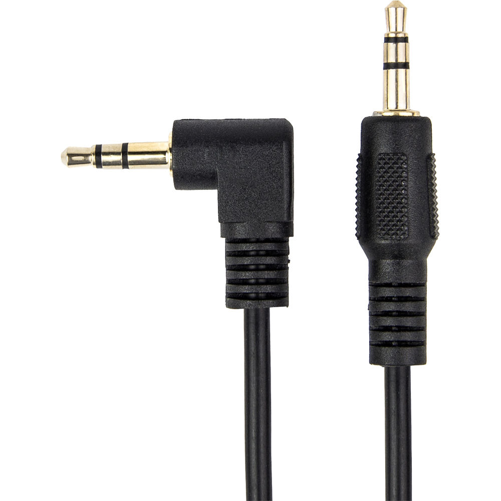 SLIM 3.5MM TO RIGHT ANGLE STEREO AUDIO CABLE 10 FT M/M MINI-PHONE MALE STEREO AU — view 2