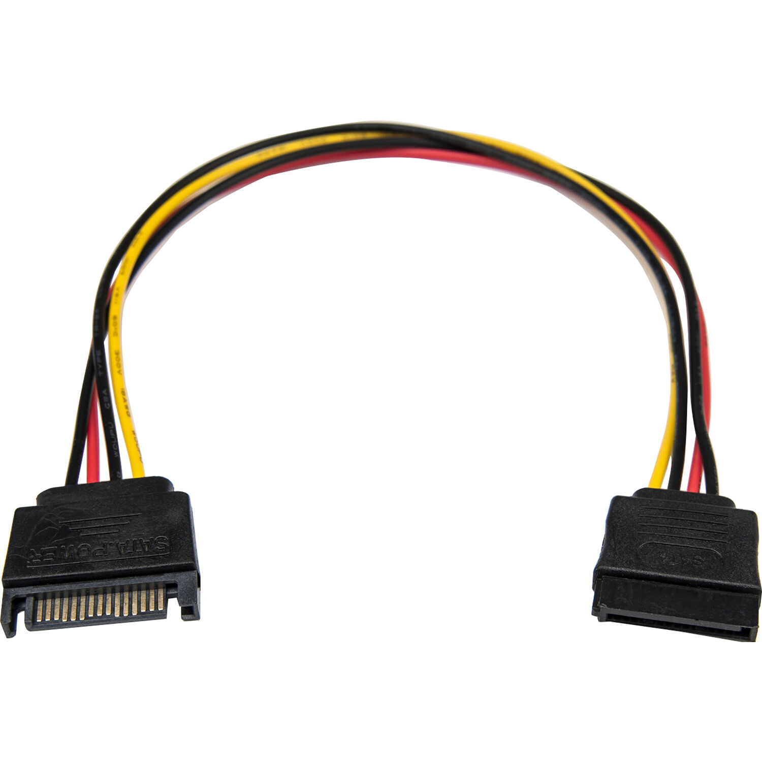 PREMIUM 12IN 15 PIN SATA POWER EXTENSION CABLE - 12IN / 12 IN (1 FT / 1FT) - SAT — view 2