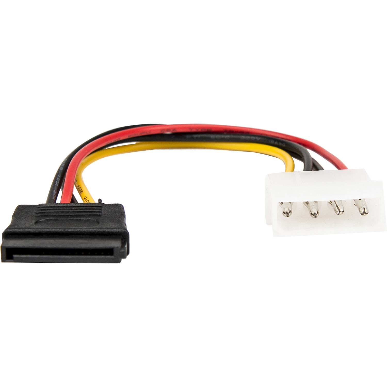 6 inch 4 pin Molex to left angle SATA power cable adapter for SATA drive power — view 3