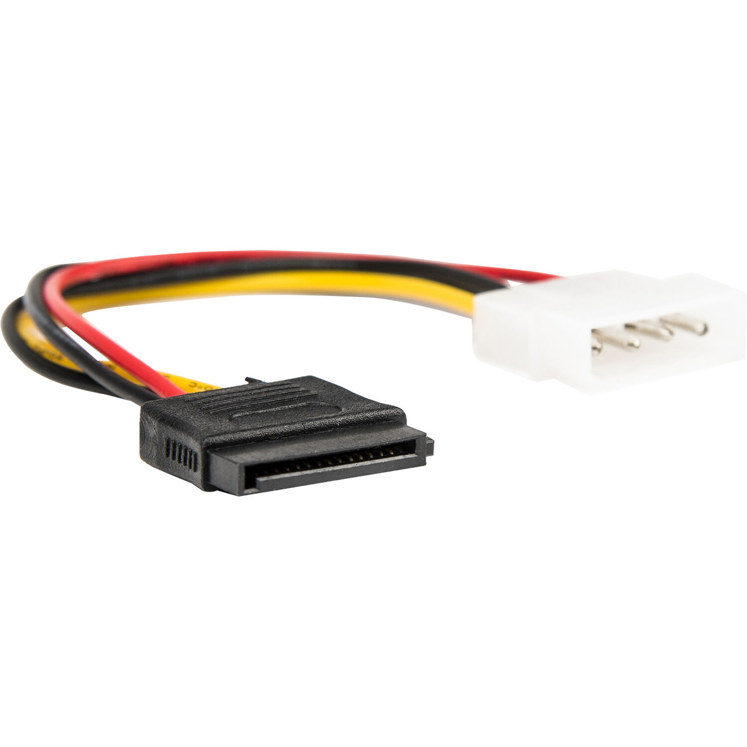 6 inch 4 pin Molex to left angle SATA power cable adapter for SATA drive power — view 4