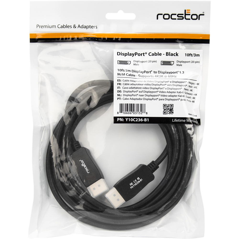 PREMIUM 10FT / 3M DISPLAYPORT 1.2 CABLE M/M - 4K X 2K- DISPLAYPORT MALE DIGITAL — view 5