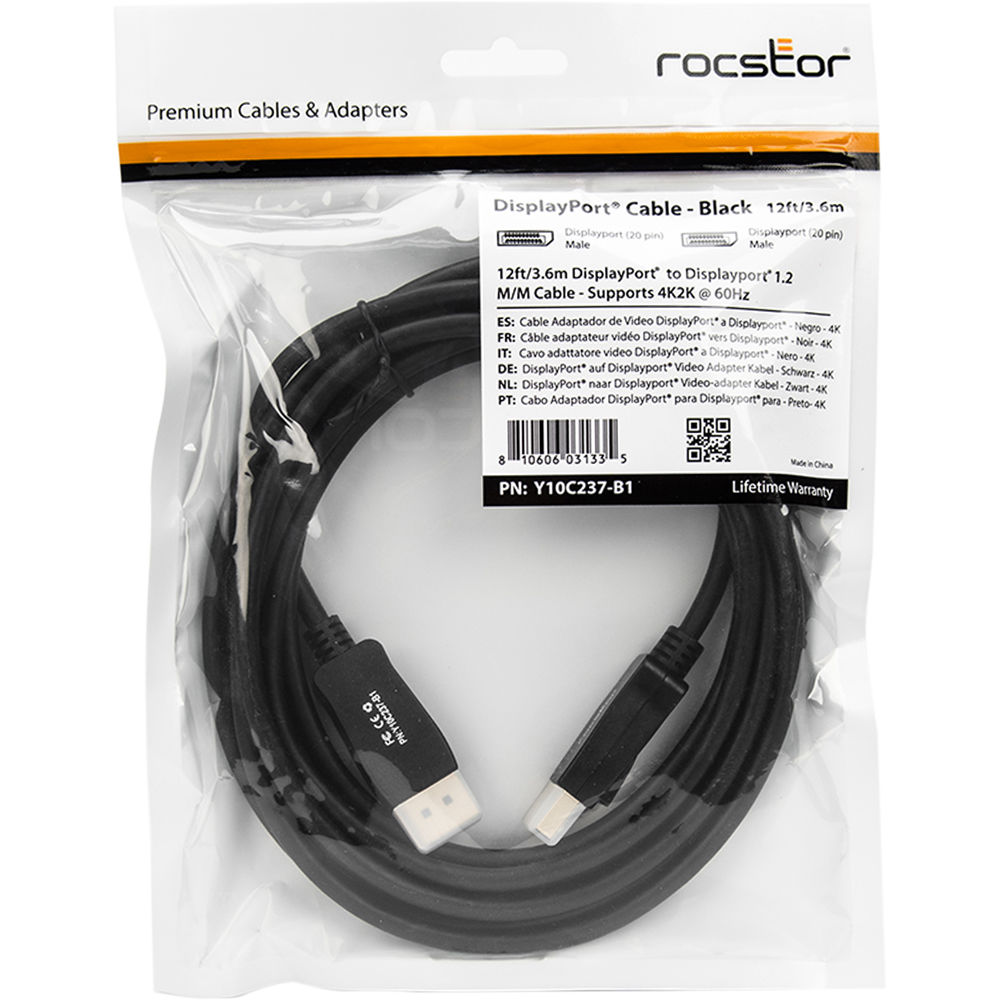 PREMIUM 12FT / 4M DISPLAYPORT 1.2 CABLE M/M - 4K X 2K- DISPLAYPORT MALE DIGITAL — view 5
