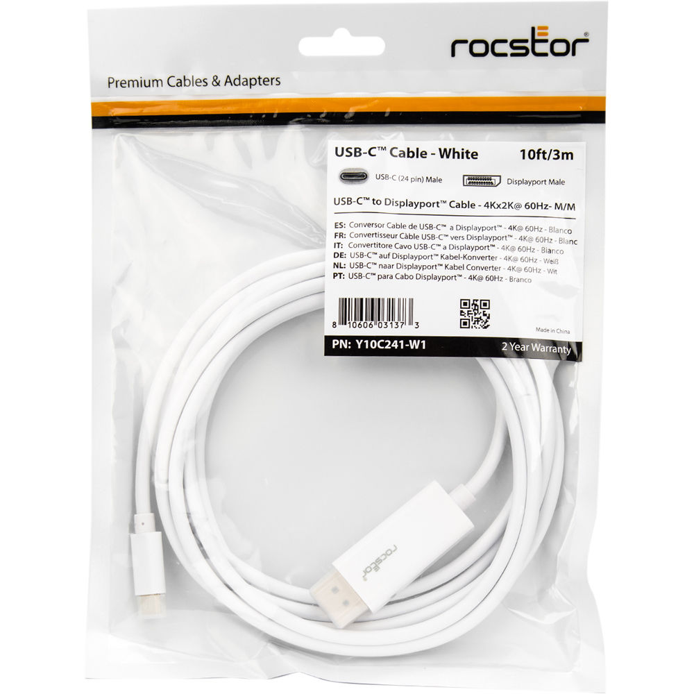 PREMIUM USB TYPE-C TO DISPLAYPORT CABLE - 4K 60HZ - 6FT - FOR A/V DEVICE, PROJEC — view 6