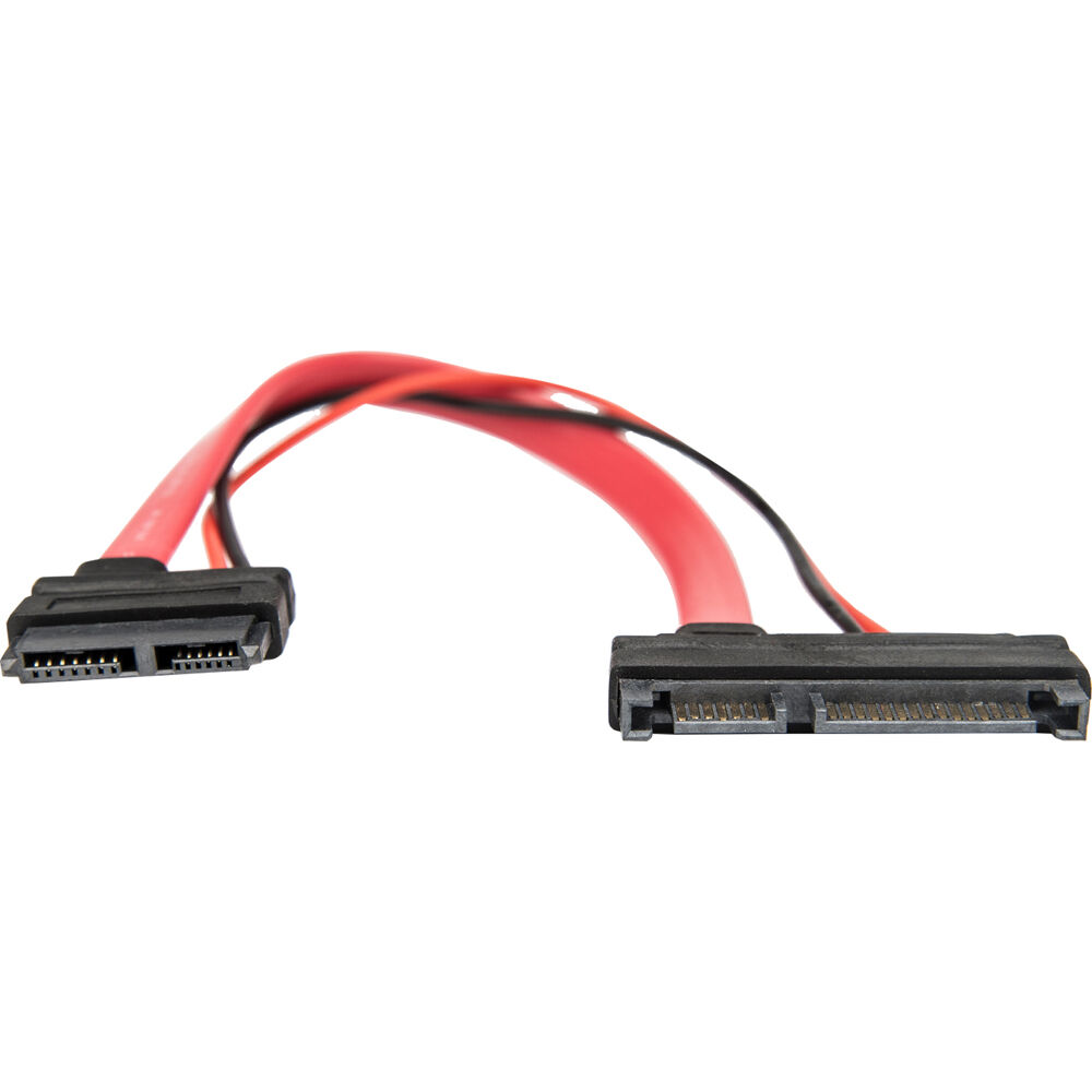 6 inch slimline SATA to SATA adapter with power, female to male, for optical drive connections — view 2