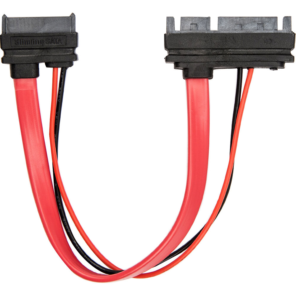 6 inch slimline SATA to SATA adapter with power, female to male, for optical drive connections — view 4