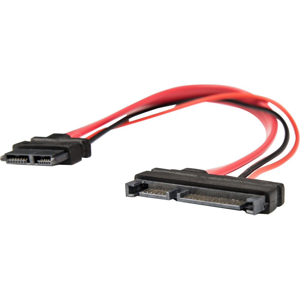 6 inch slimline SATA to SATA adapter with power, female to male, for optical drive connections — view 6