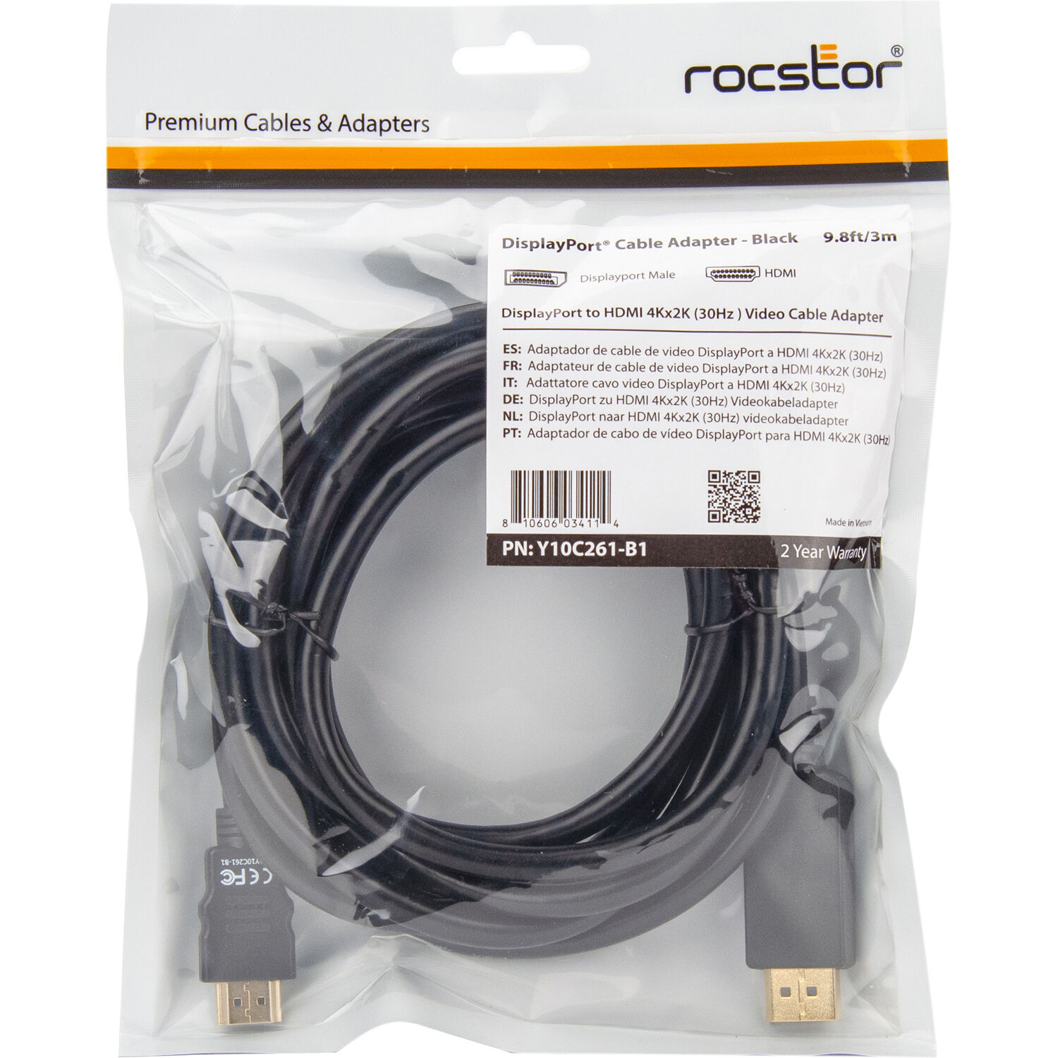 PREMIUM DISPLAYPORT TO HDMI CONVERTER CABLE M/M - 6 FT (2M) - COMPATIBLE WITH DP — view 5