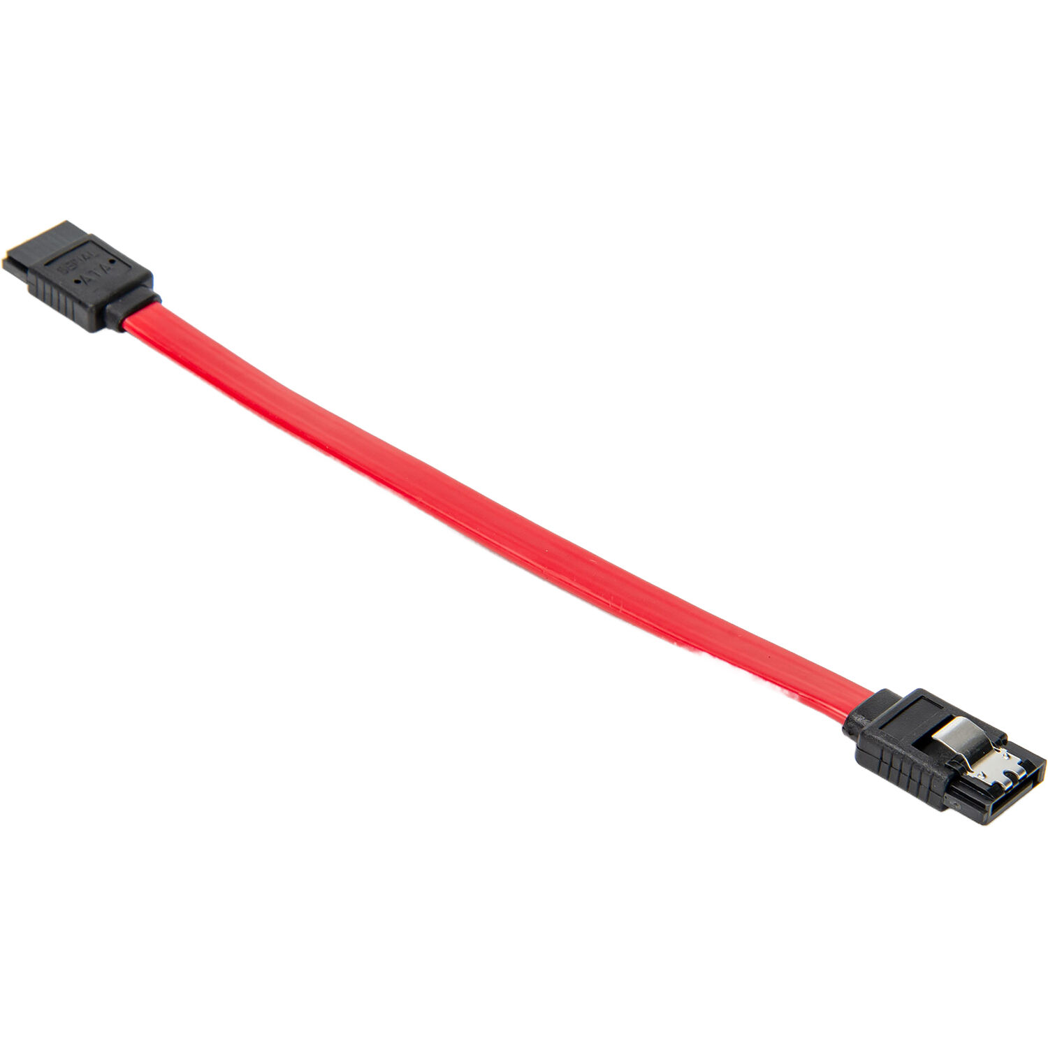 Rocstor red 6 in latching SATA cable with two 7‑pin male connectors — view 2