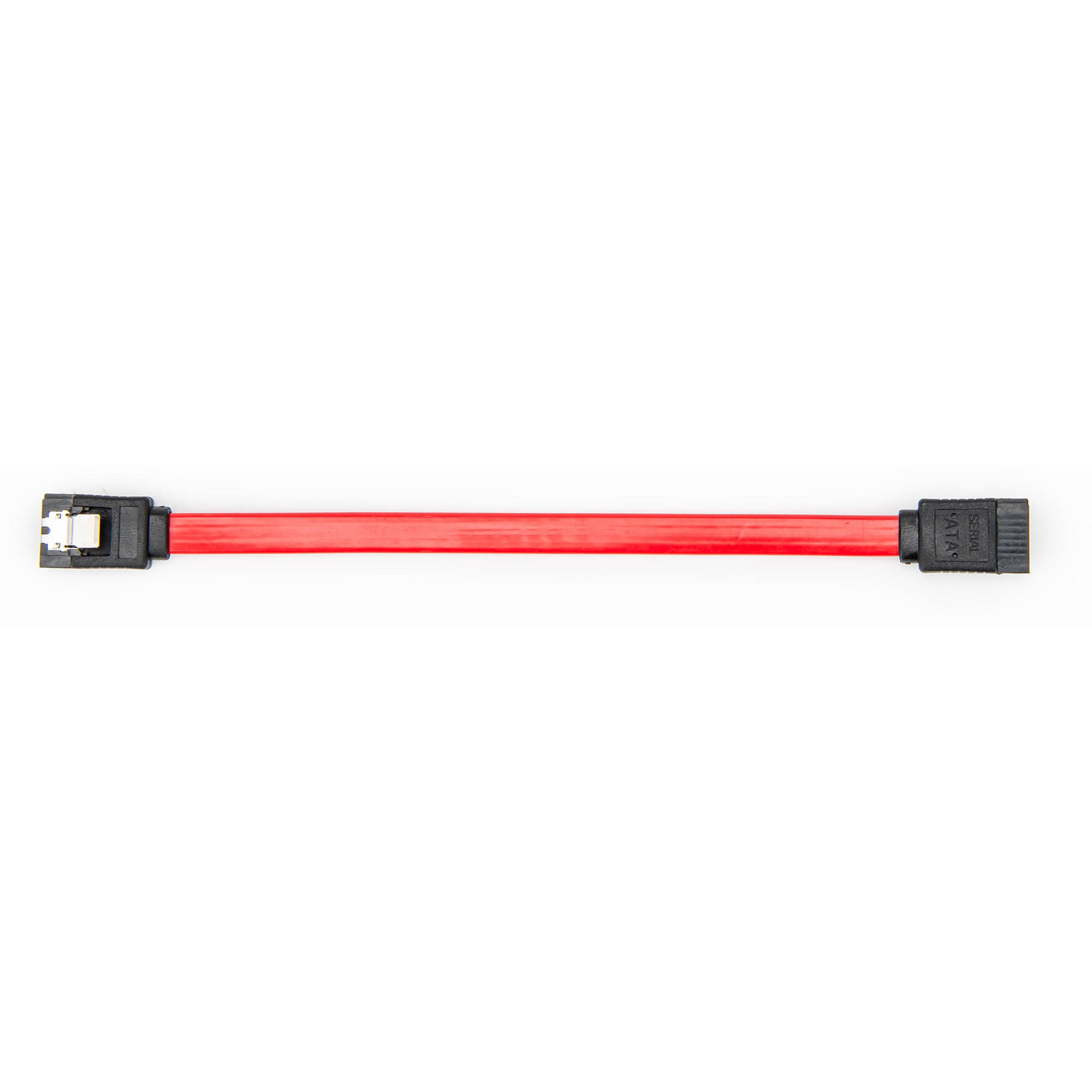 Rocstor red 6 in latching SATA cable with two 7‑pin male connectors — view 3