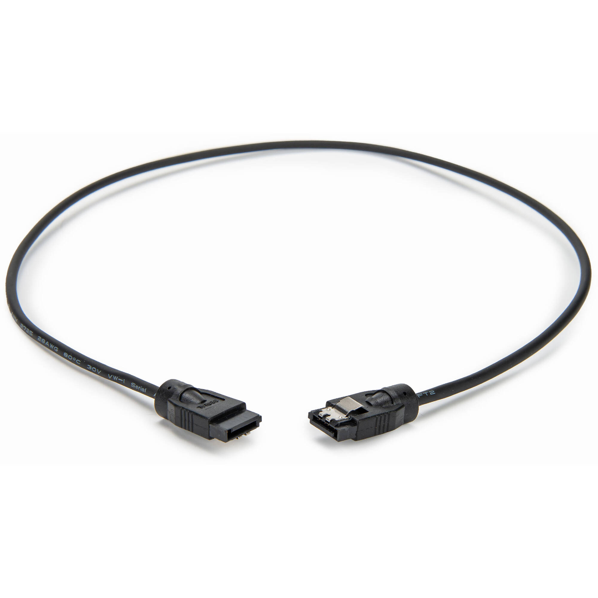 PREMIUM 0.6M ROUND SATA CABLE WITH LATCHING CONNECTORS, SUPORTS FULL SATA 3.0 UP — view 2