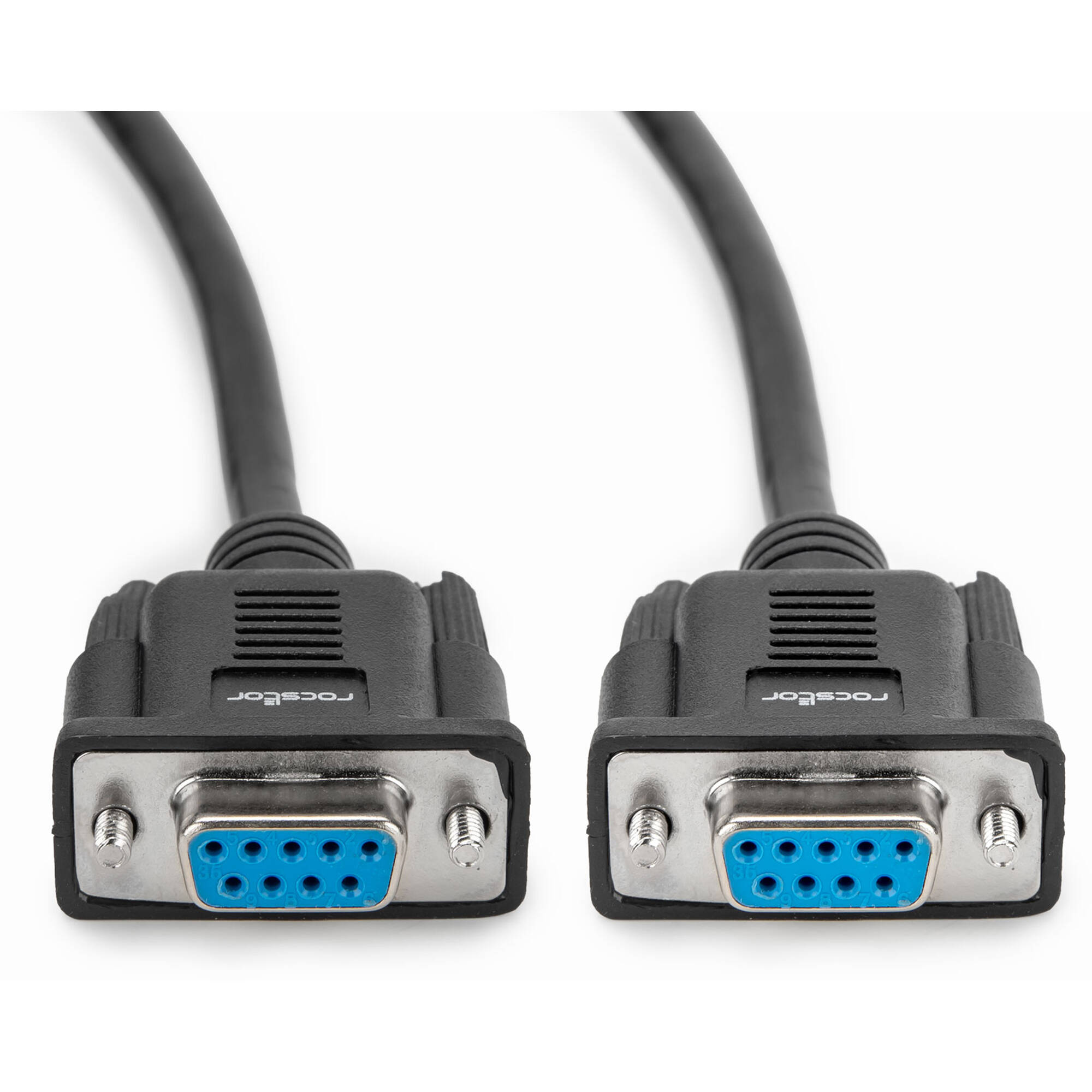 PREMIUM 3FT (1M) DB9 RS232 SERIAL NULL MODEM CABLE F/F -1 M BLACK FEMALE TO FEMA — view 2