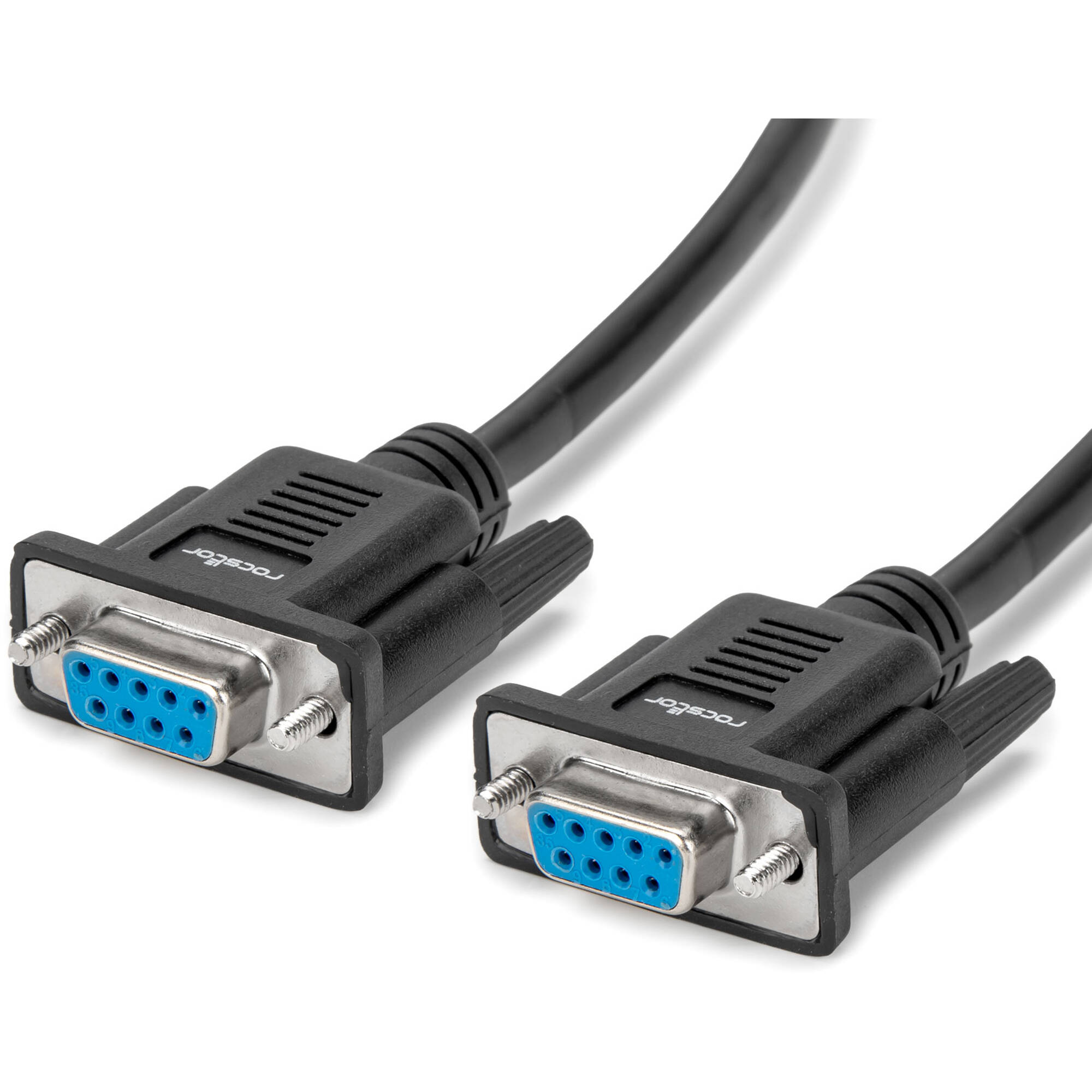 PREMIUM 3FT (1M) DB9 RS232 SERIAL NULL MODEM CABLE F/F -1 M BLACK FEMALE TO FEMA — view 3