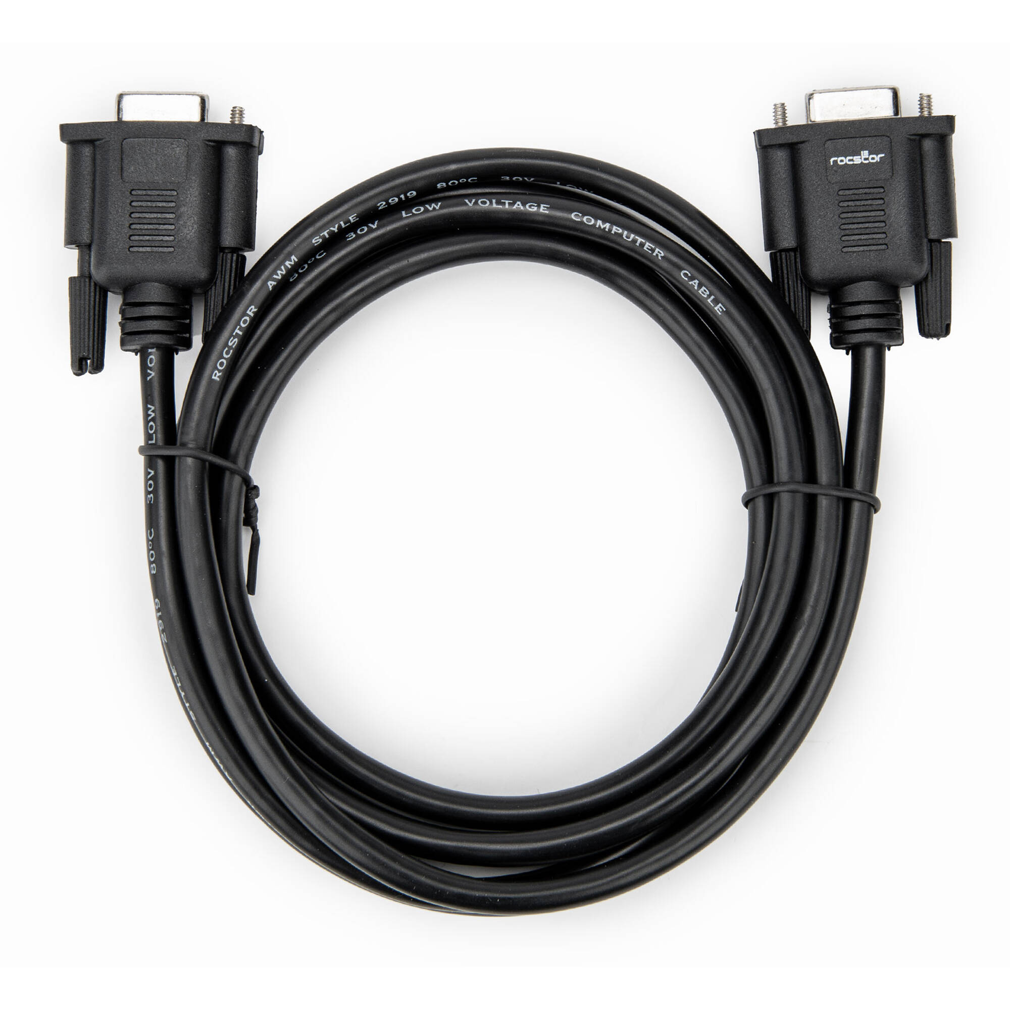 PREMIUM 6FT (2M) DB9 RS232 SERIAL NULL MODEM CABLE F/F -2 M BLACK FEMALE TO FEMA — view 4