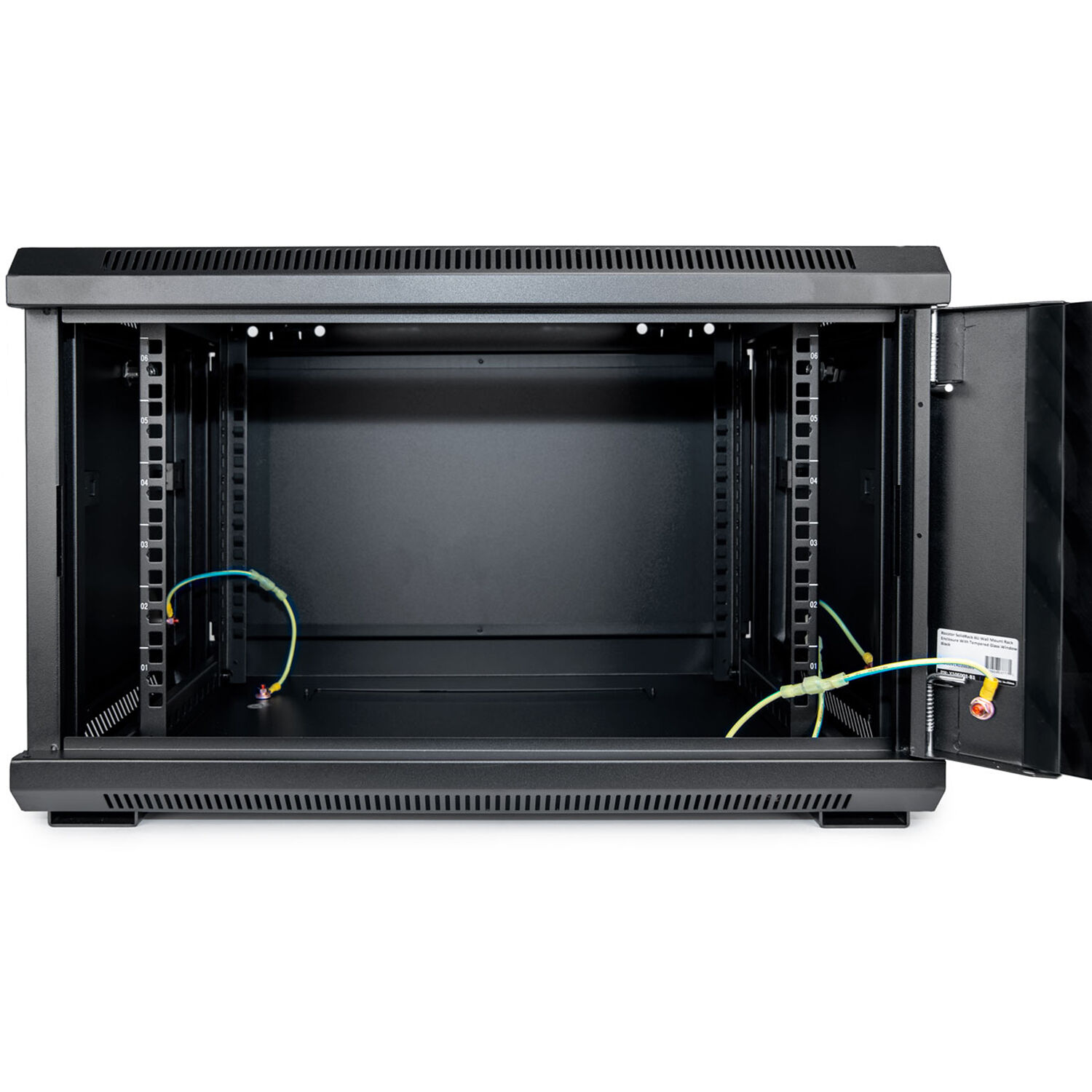 SOLIDRACK 6U WALLMOUNT RACK ENCLOSURE WITH TEMPERED GLASS WINDOW - 600MM X 450MM — view 2