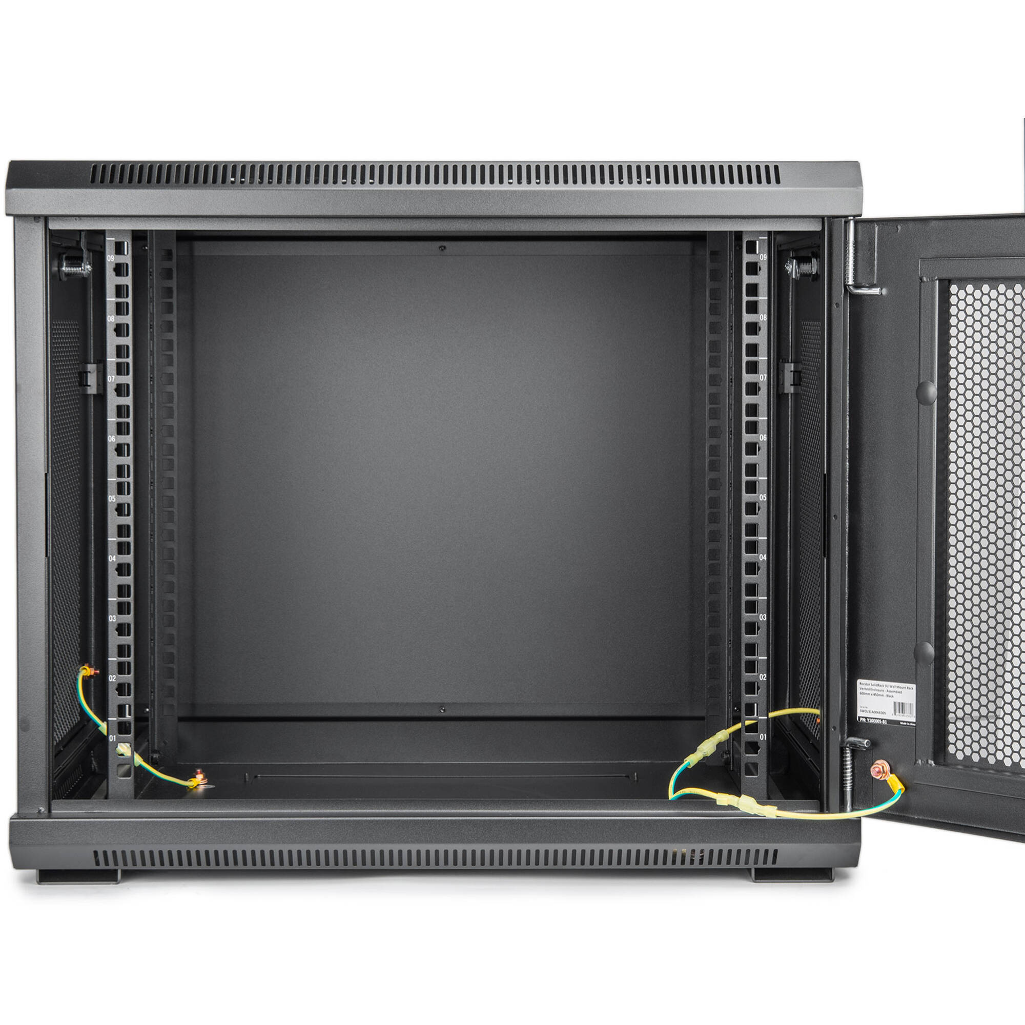 SOLIDRACK 9U WALLMOUNT RACK VENTED ENCLOSURE - FRONT & SIDE DOOR LOCKS - 200 LB — view 6