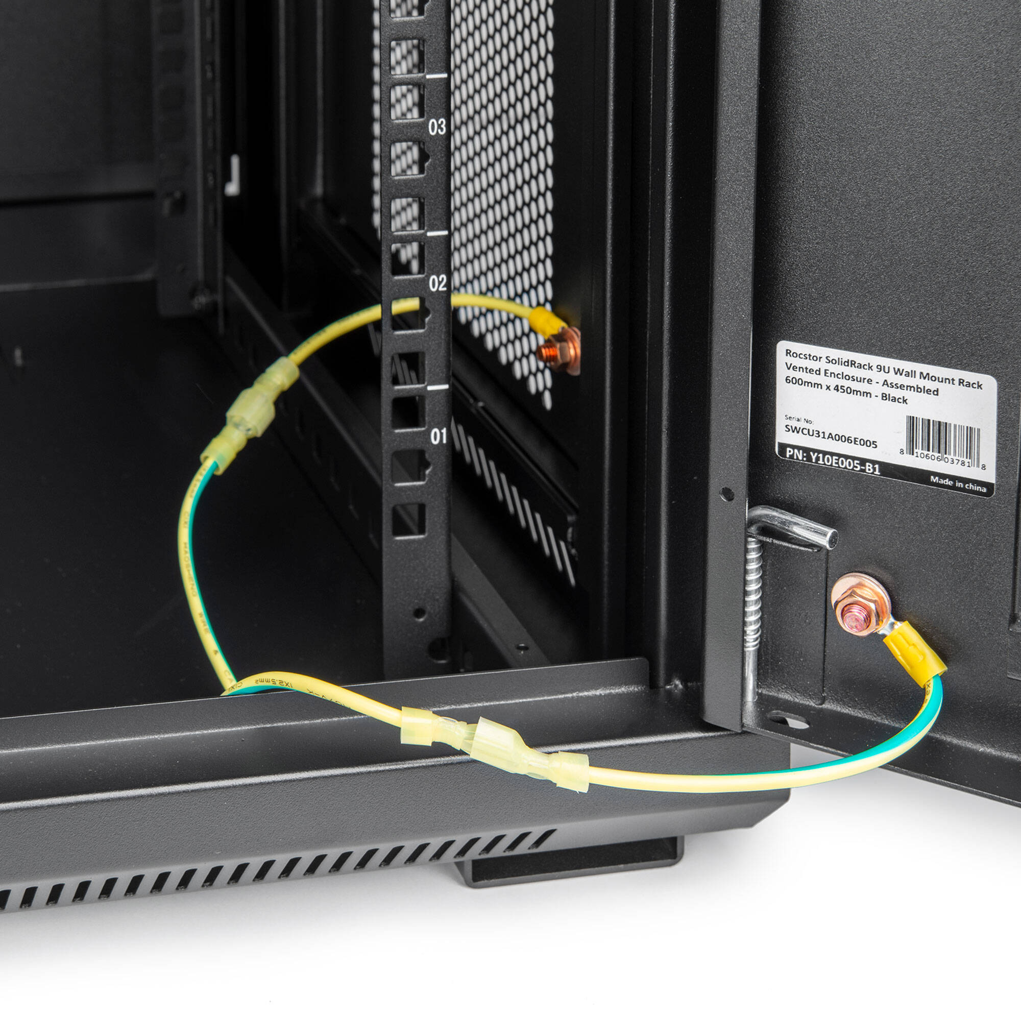 SOLIDRACK 9U WALLMOUNT RACK VENTED ENCLOSURE - FRONT & SIDE DOOR LOCKS - 200 LB — view 8