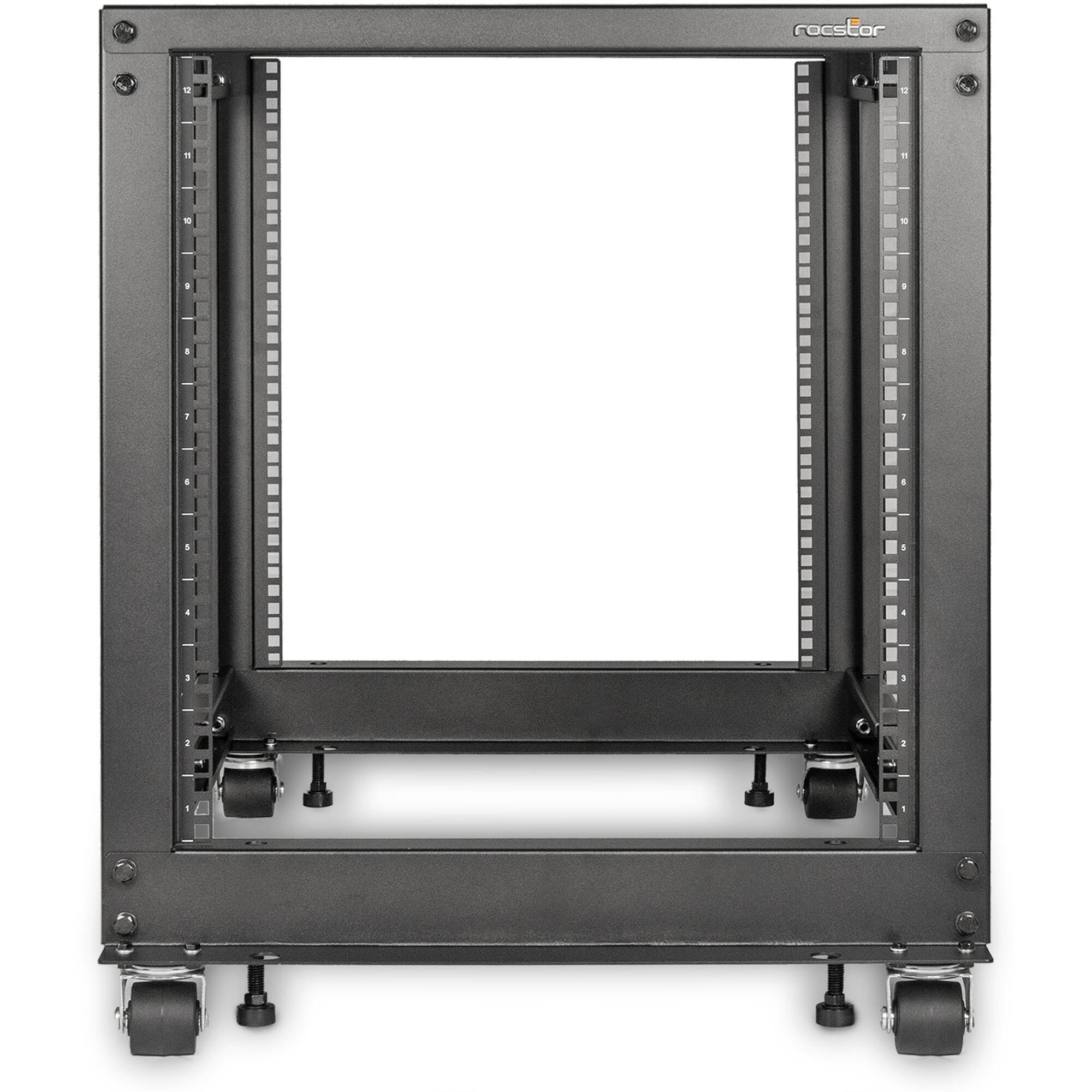 SOLIDRACK 12U ADJUSTABLE DEPTH OPEN FRAME 4 POST RACK W/ CASTERS - ASSEMBLY REQU — view 3