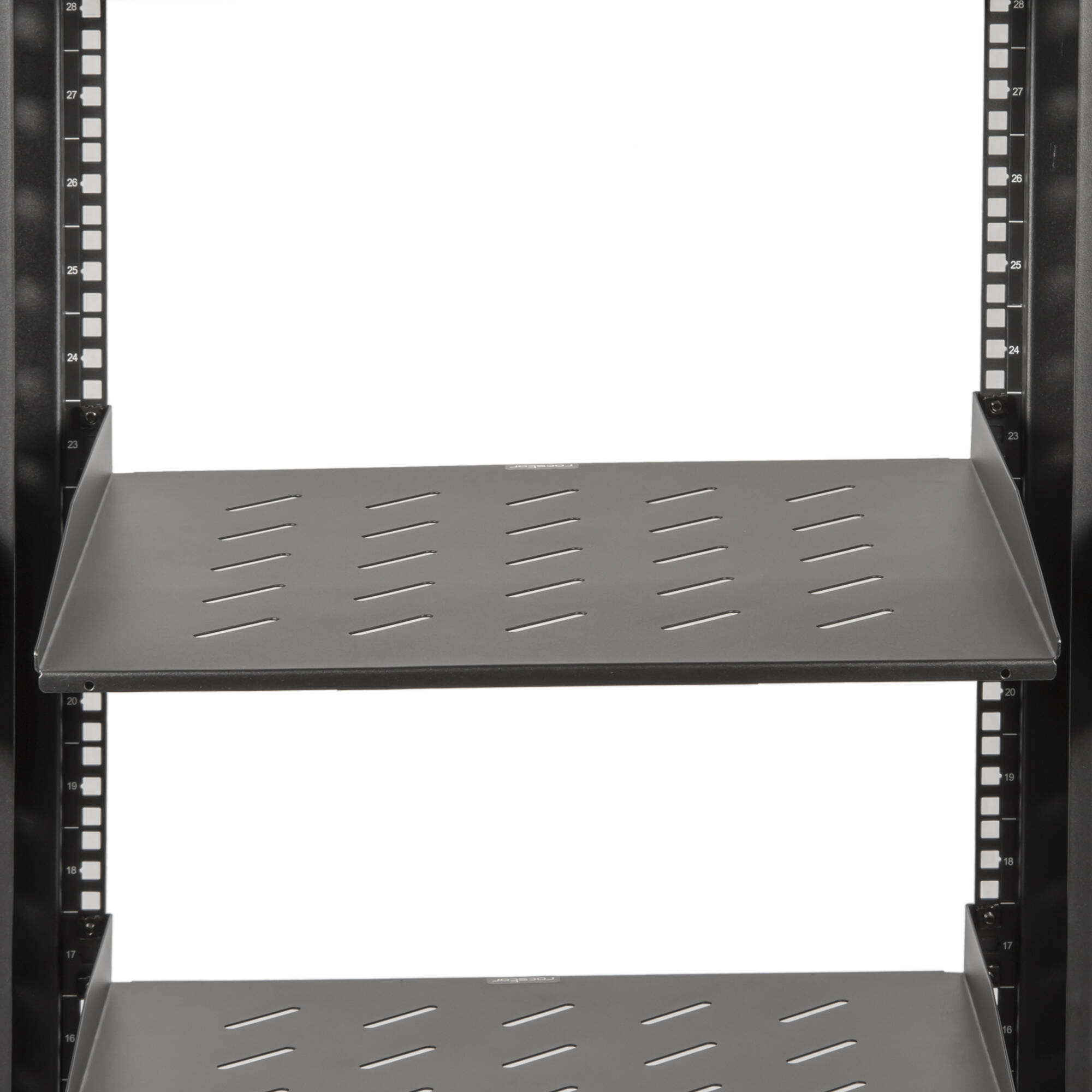 Rocstor 1U universal vented rack mount shelf with 13.78 inch depth for improved cooling — view 6