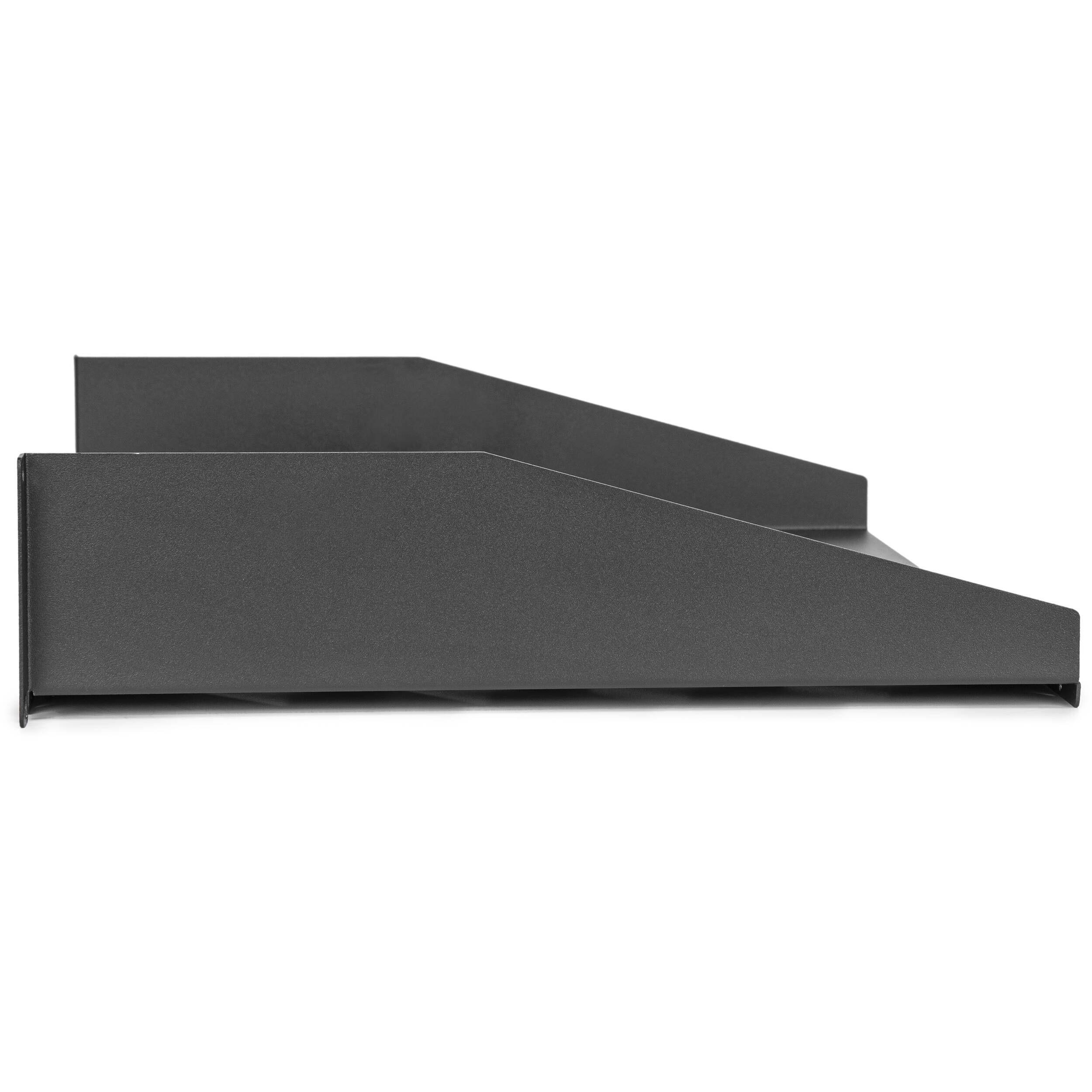 Rocstor 2U universal vented rack mount shelf with black finish and 13.78 inch depth — view 2