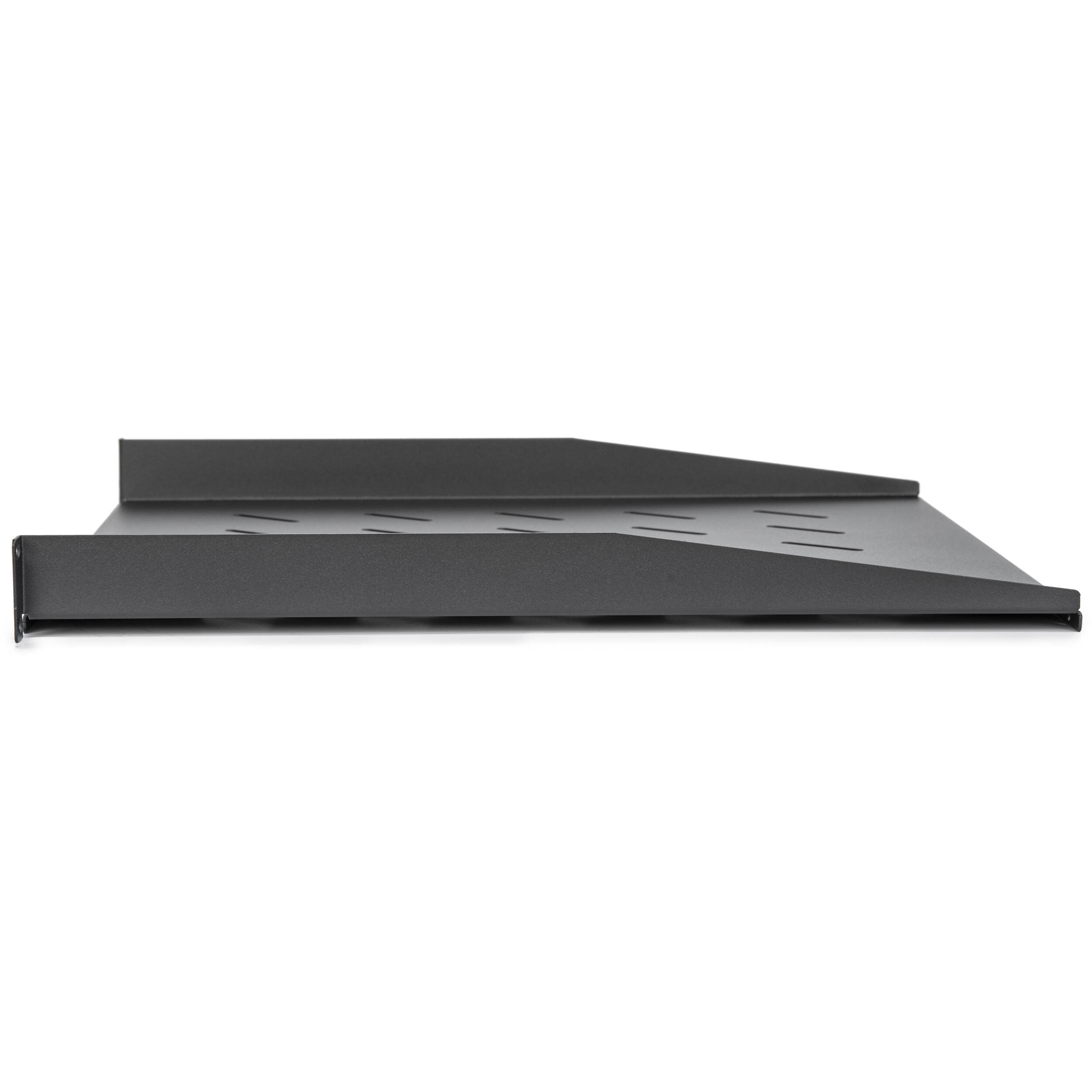 Rocstor 1U universal vented rack mount shelf, 17.72 inch depth, black — view 2
