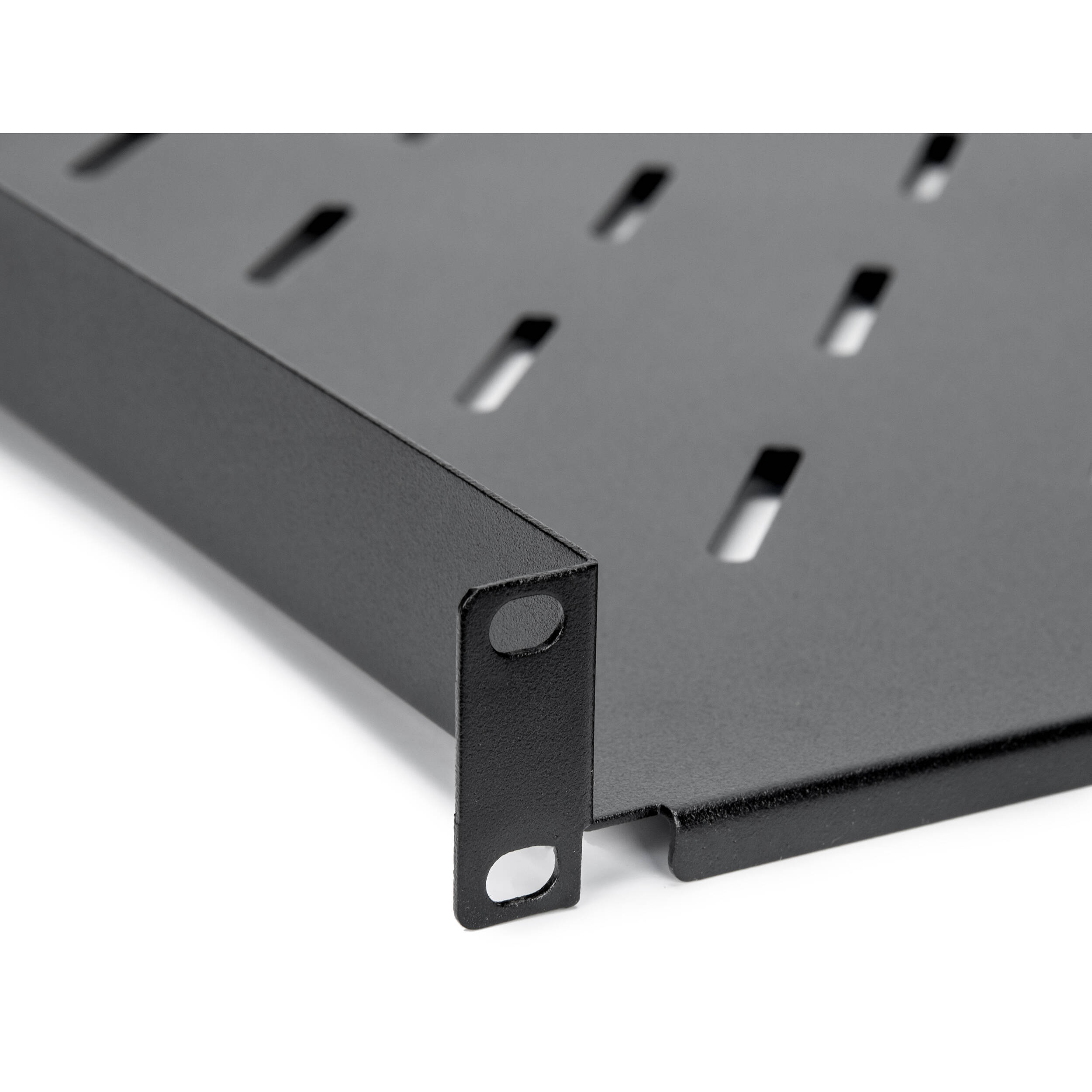 Rocstor 1U universal vented rack mount shelf, 17.72 inch depth, black — view 4