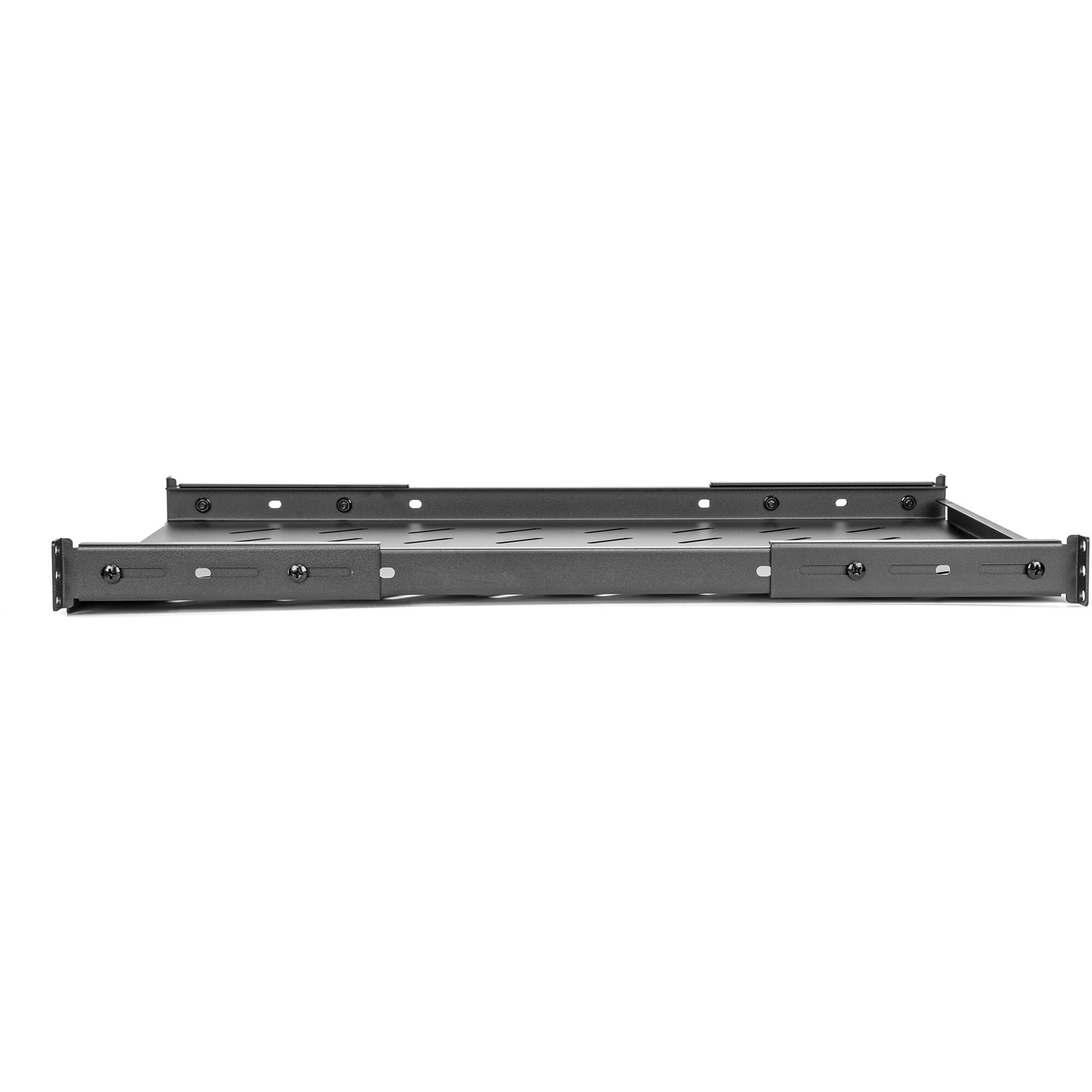 Rocstor 1U universal vented rack mount shelf with 25.6 inch depth for 19 inch racks — view 2