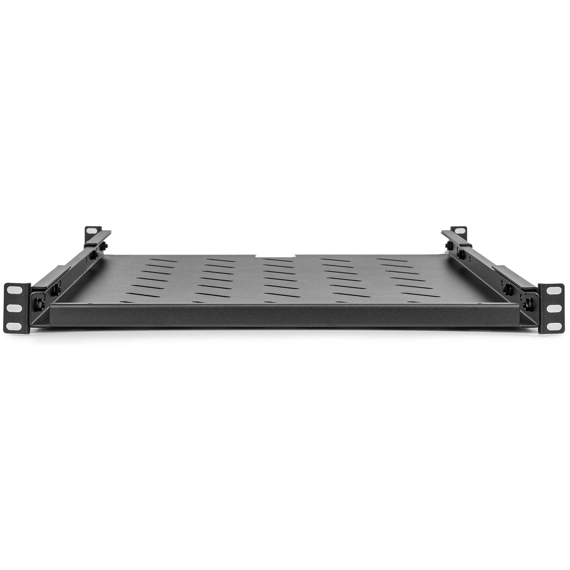Rocstor 1U universal vented rack mount shelf with 25.6 inch depth for 19 inch racks — view 3