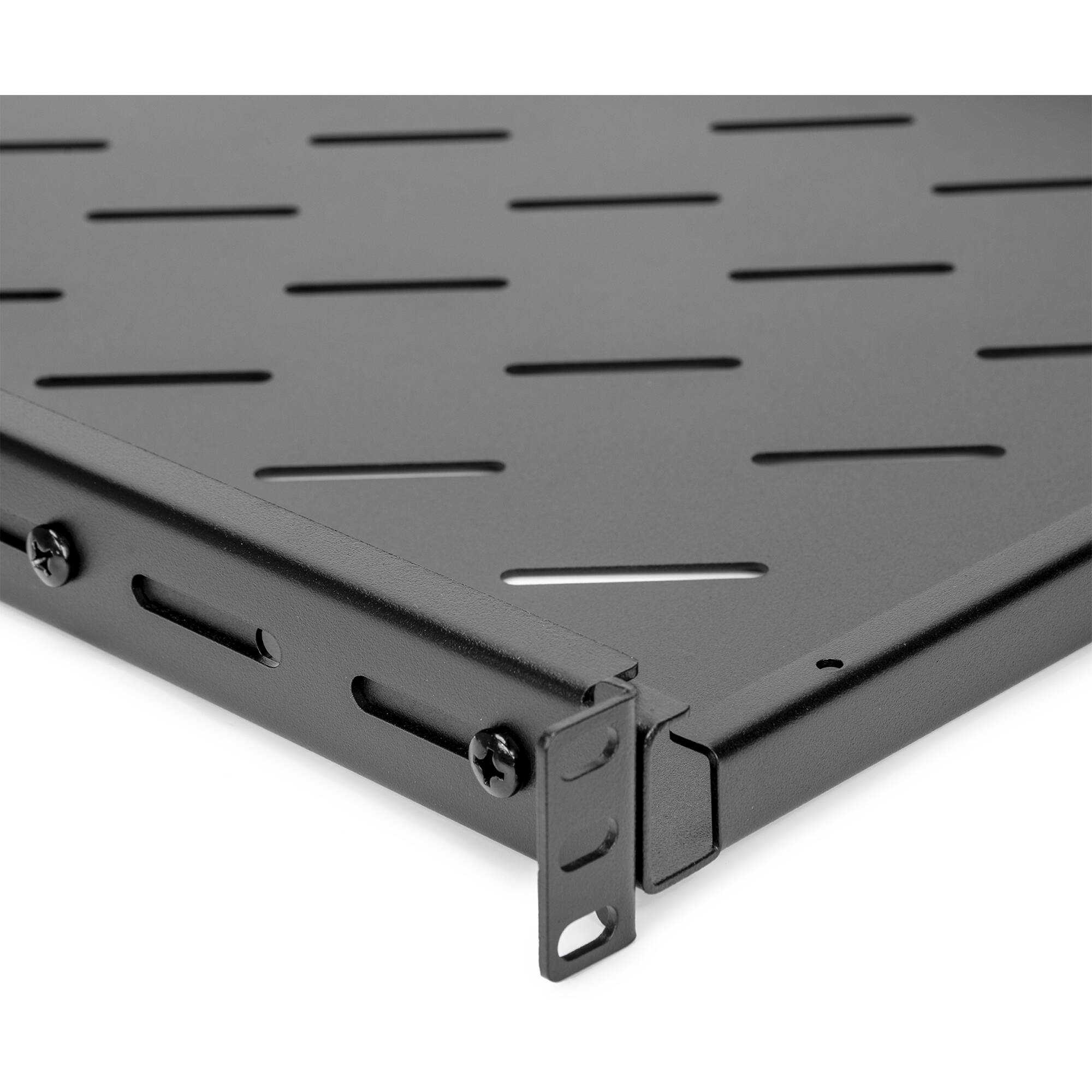 Rocstor 1U universal vented rack mount shelf with 25.6 inch depth for 19 inch racks — view 4