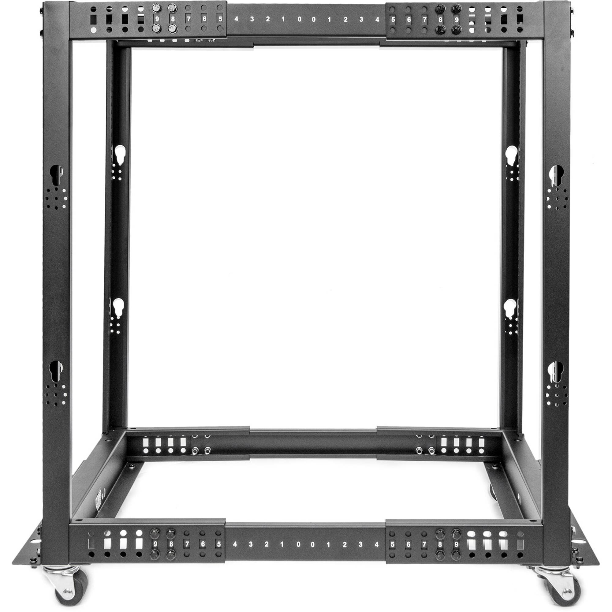 SOLIDRACK 18U ADJUSTABLE DEPTH OPEN FRAME 4 POST RACK W/ CASTERS - 1200 LBS WEIG — view 3