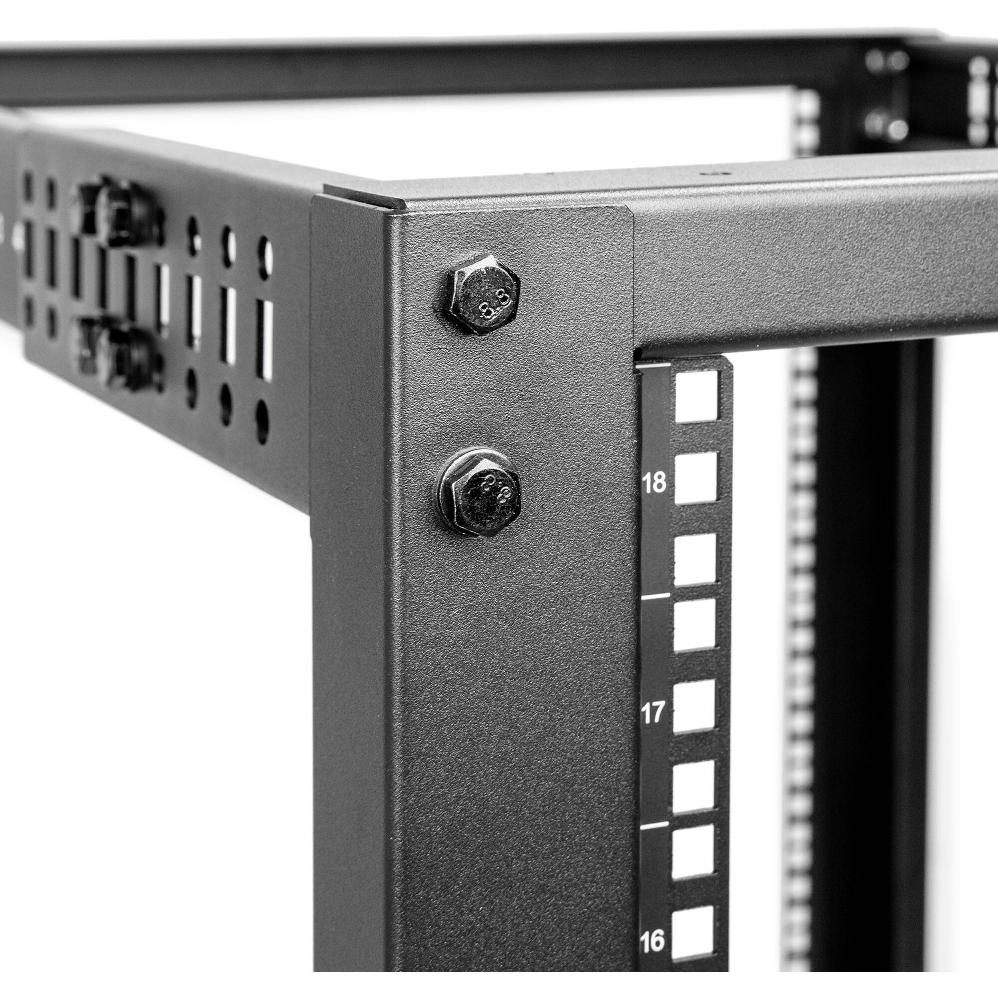 SOLIDRACK 18U ADJUSTABLE DEPTH OPEN FRAME 4 POST RACK W/ CASTERS - 1200 LBS WEIG — view 4