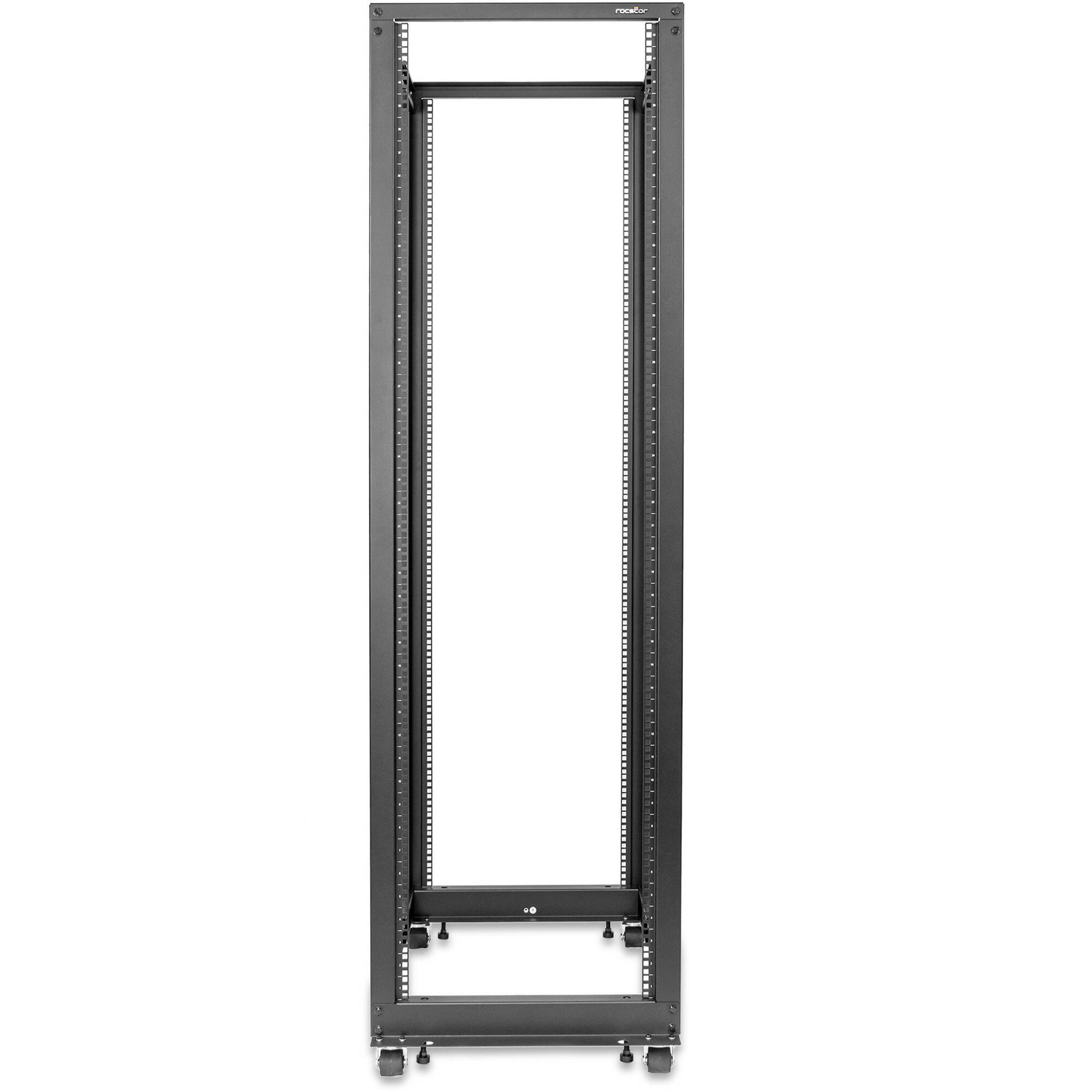SOLIDRACK 42U ADJUSTABLE DEPTH OPEN FRAME 4 POST RACK W CASTERS - INCLUDES CASTE — view 2