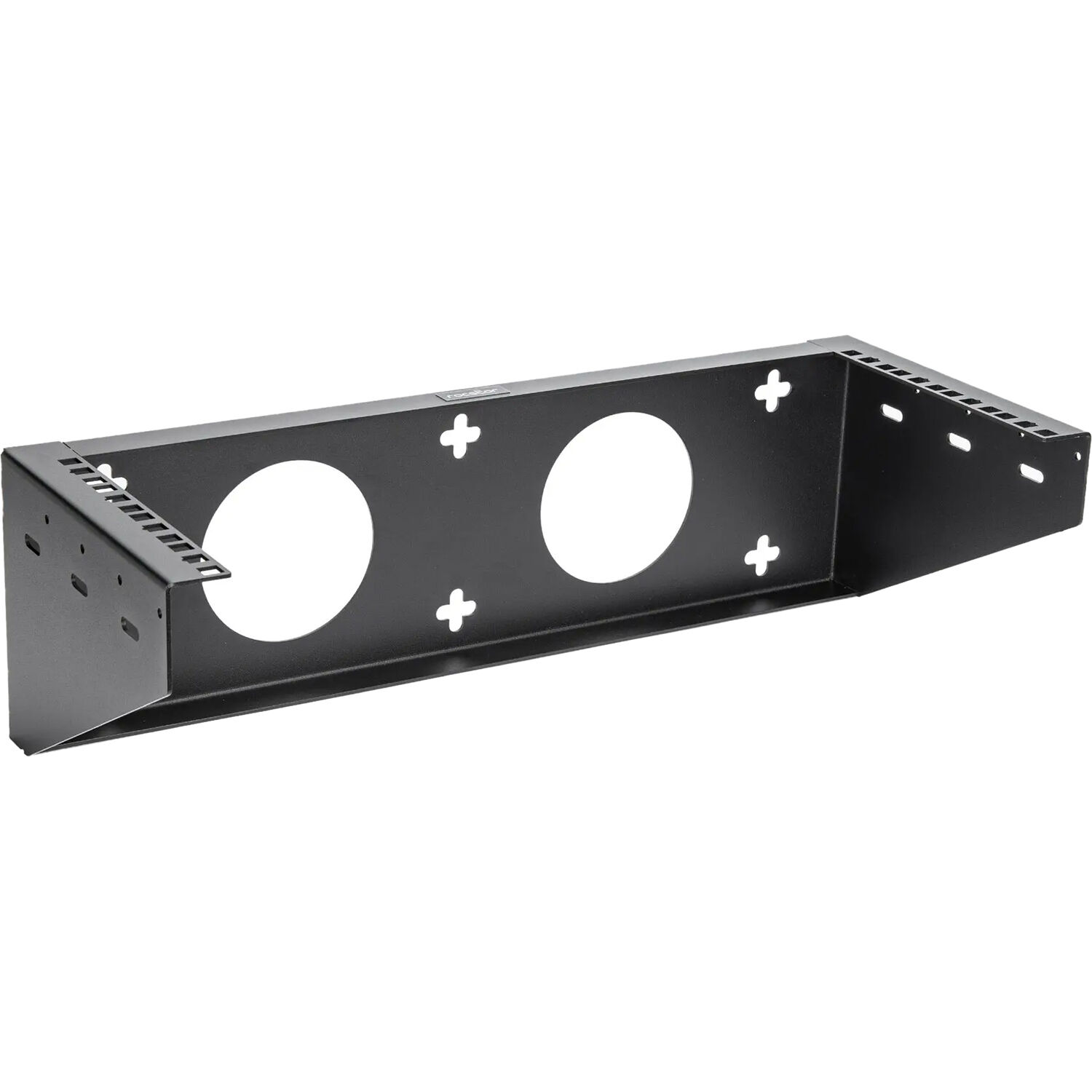 3U 19IN STEEL VERTICAL WALL MOUNT RACK BRACKET - FULLY ASSEMBLED W/ CAGE SCREWS — view 2