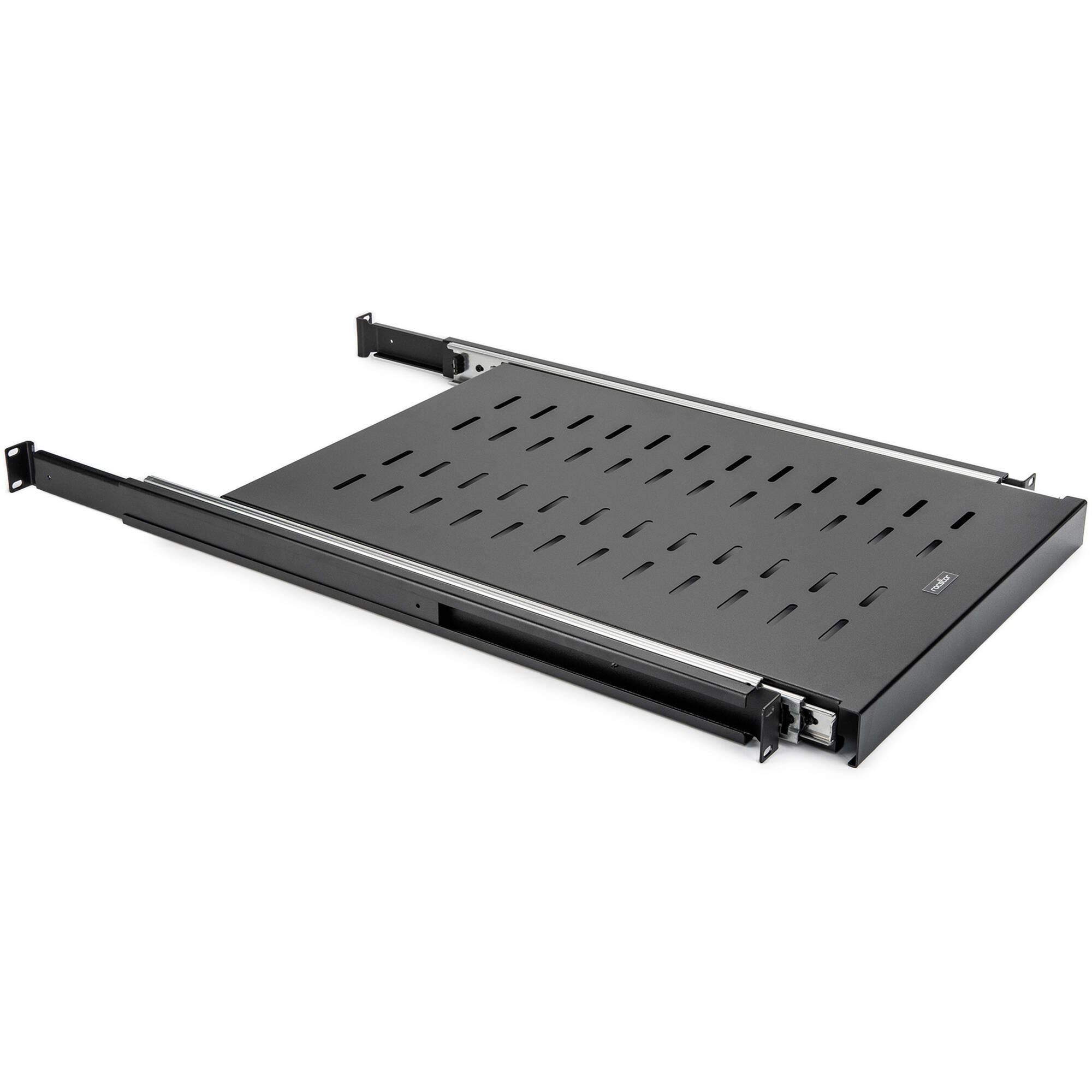 Rocstor 1U adjustable vented sliding steel shelf for 19-inch rack, heavy-duty 132 lb capacity — view 5