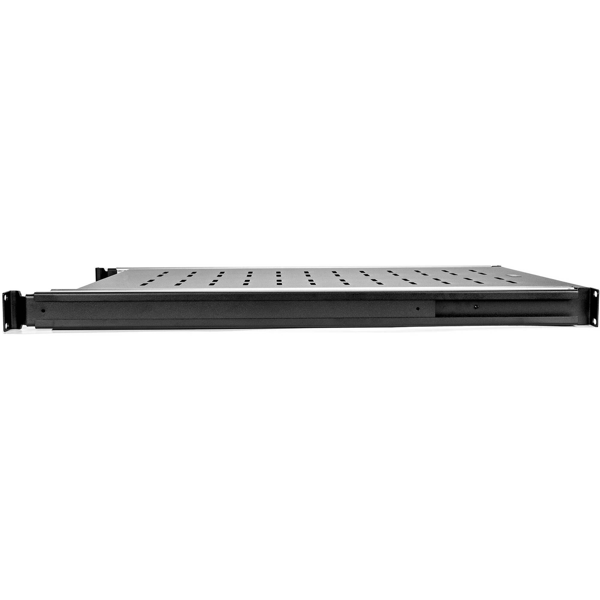Rocstor 1U adjustable vented sliding steel shelf for 19-inch rack, heavy-duty 132 lb capacity — view 7
