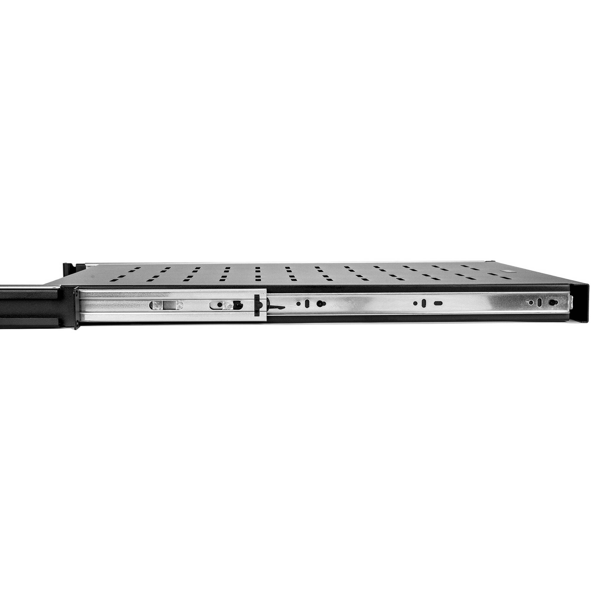 Rocstor 1U adjustable vented sliding steel shelf for 19-inch rack, heavy-duty 132 lb capacity — view 8