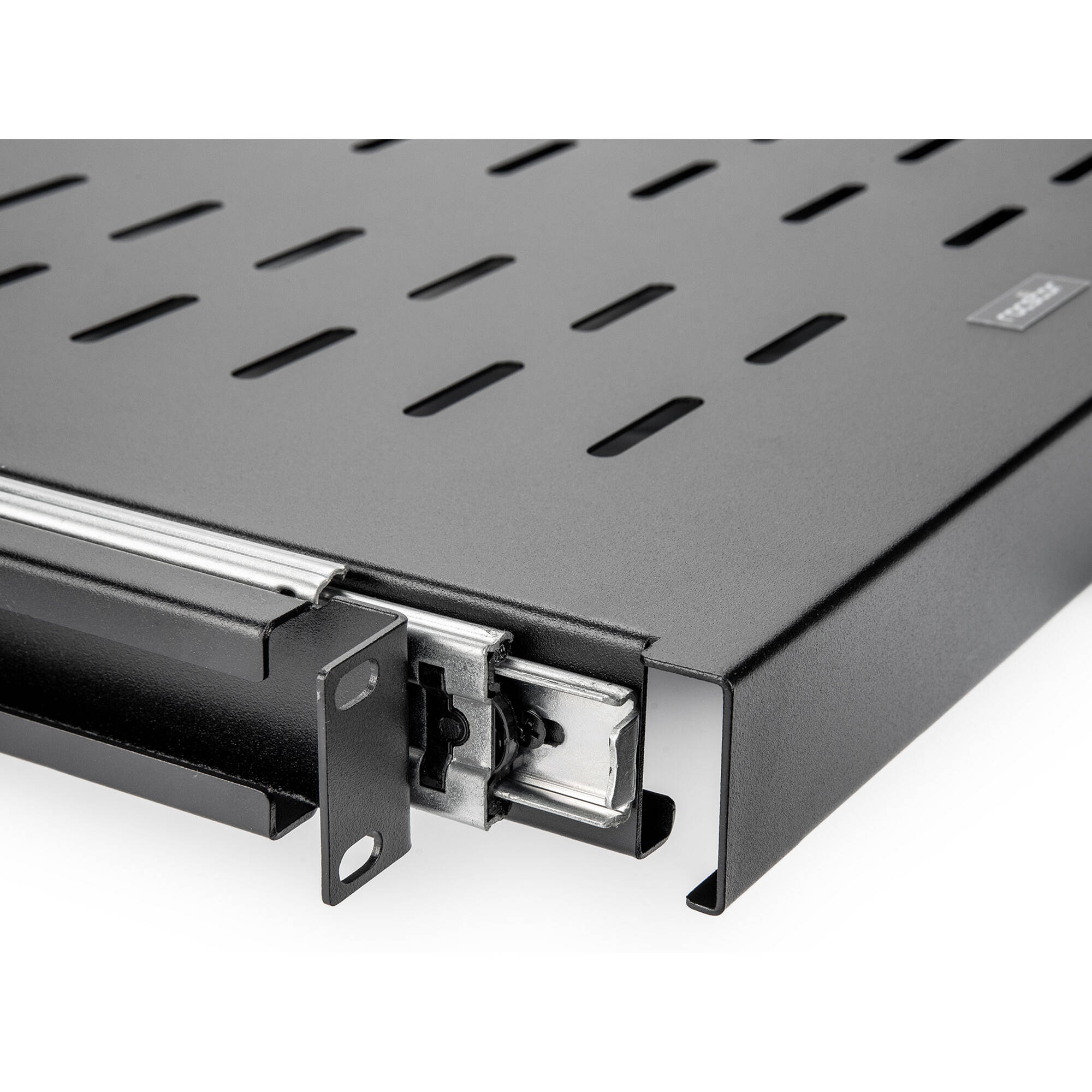 Rocstor 1U adjustable vented sliding steel shelf for 19-inch rack, heavy-duty 132 lb capacity — view 9