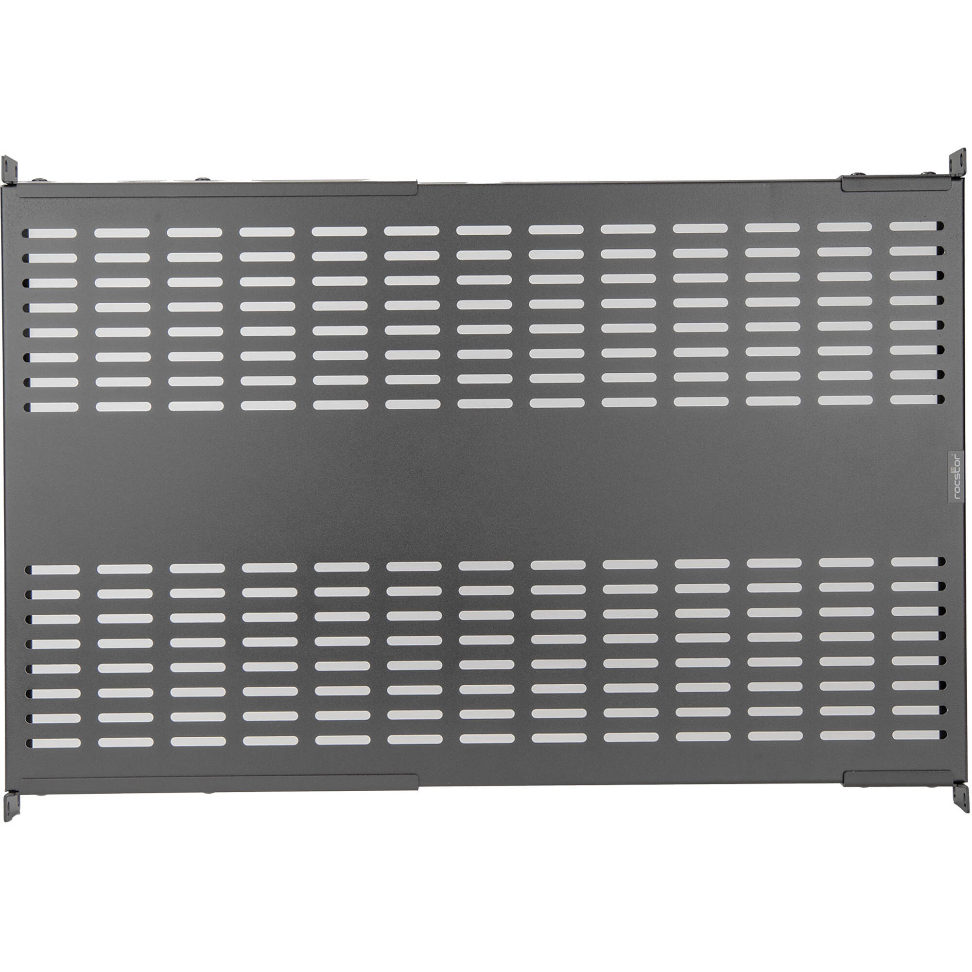 Rocstor 1U adjustable vented steel rack shelf, black, 265 lb capacity — view 5