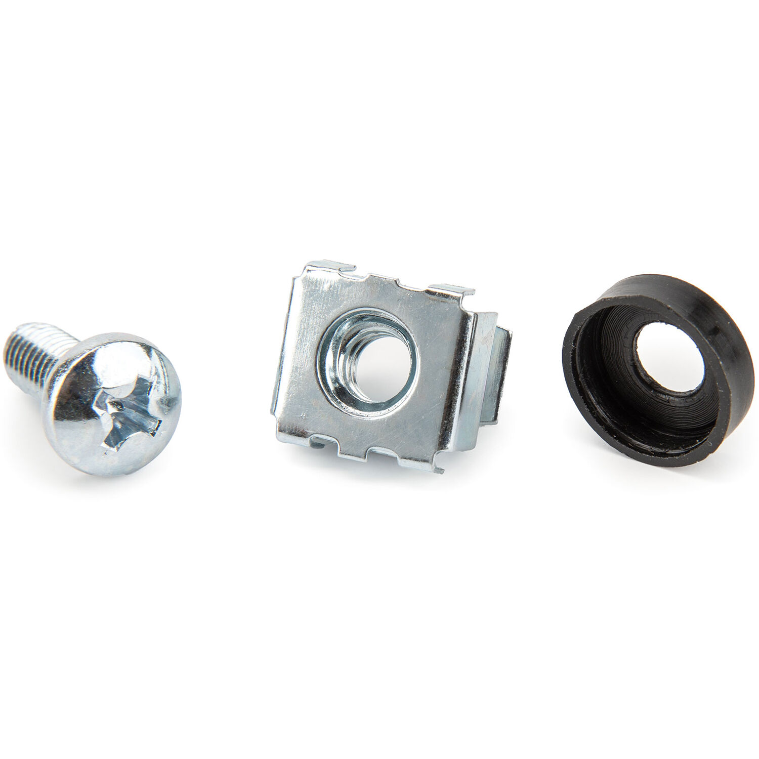 Rocstor silver M5 cage nuts 20-pack for cabinet rack mounting — view 2