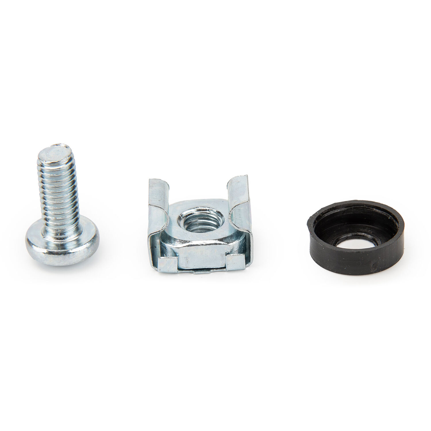 Rocstor silver M5 rack cage nuts 50-pack for cabinet mounting — view 2