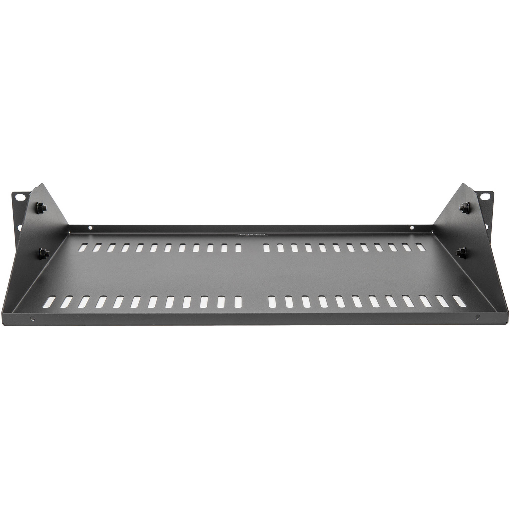 Rocstor Y10E085-B1 2U universal cantilever 14 inch deep center rack shelf for 2-post racks — view 2