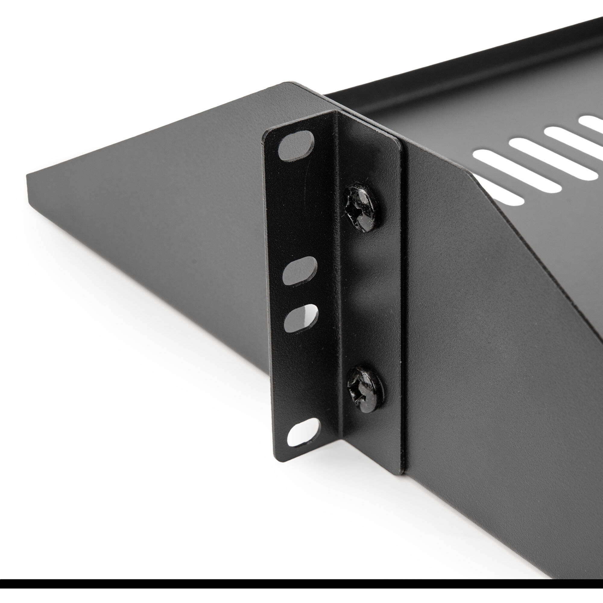Rocstor Y10E085-B1 2U universal cantilever 14 inch deep center rack shelf for 2-post racks — view 6