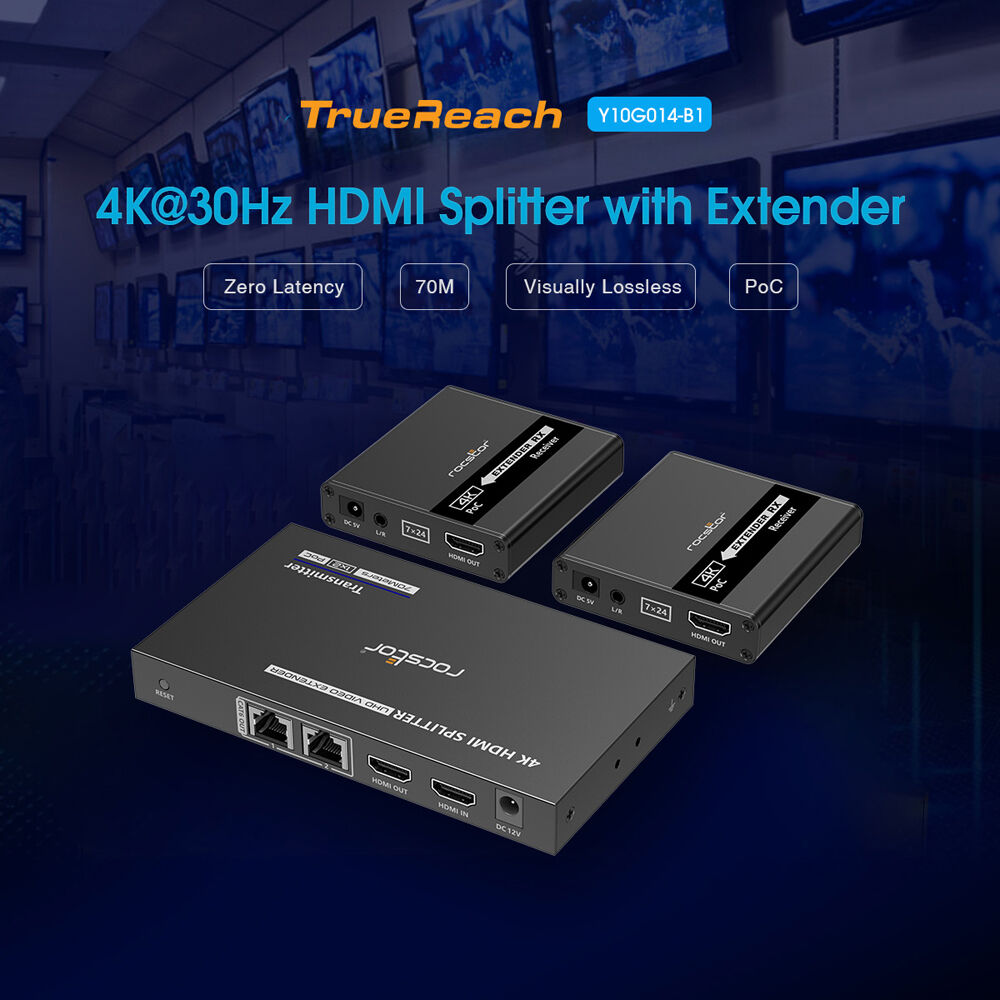 C2G TRUEREACH Y10G014-B1 1x2 HDMI splitter with Power over Cable, 4K 30Hz HDR — view 7