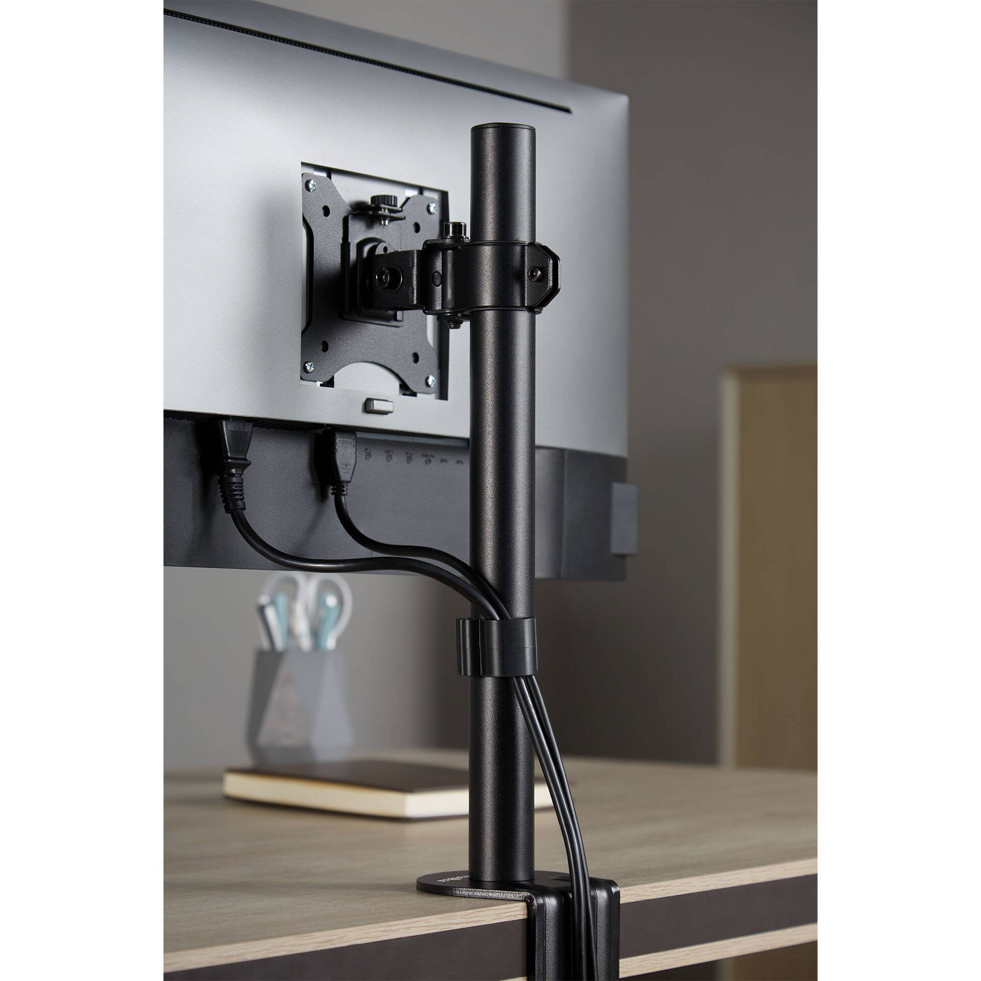 ERGOREACH EP3 single monitor pole mount with C-clamp and grommet installation for displays up to 34 inches — view 7