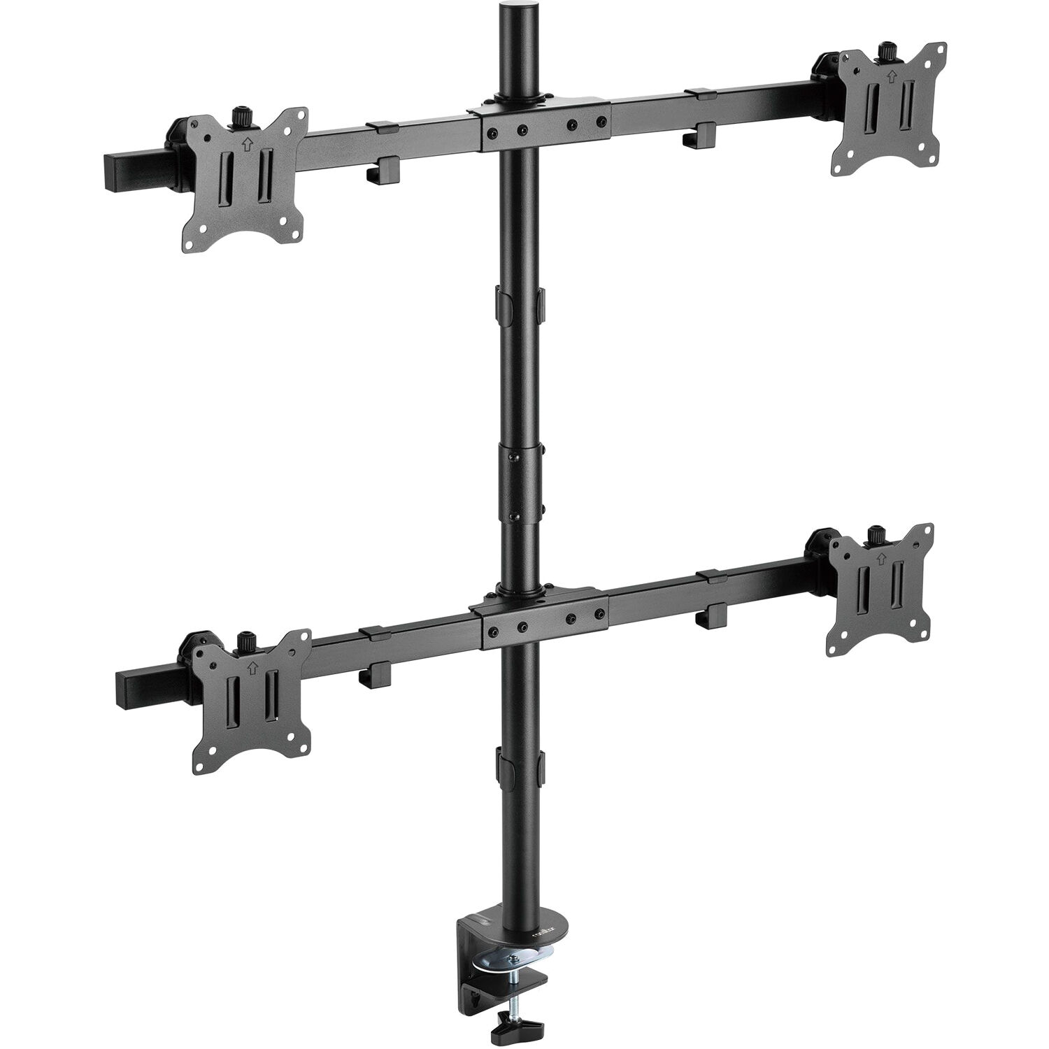 Rocstor ERGOREACH EP5 premium quad-screen monitor mount with C-clamp and grommet support — view 2