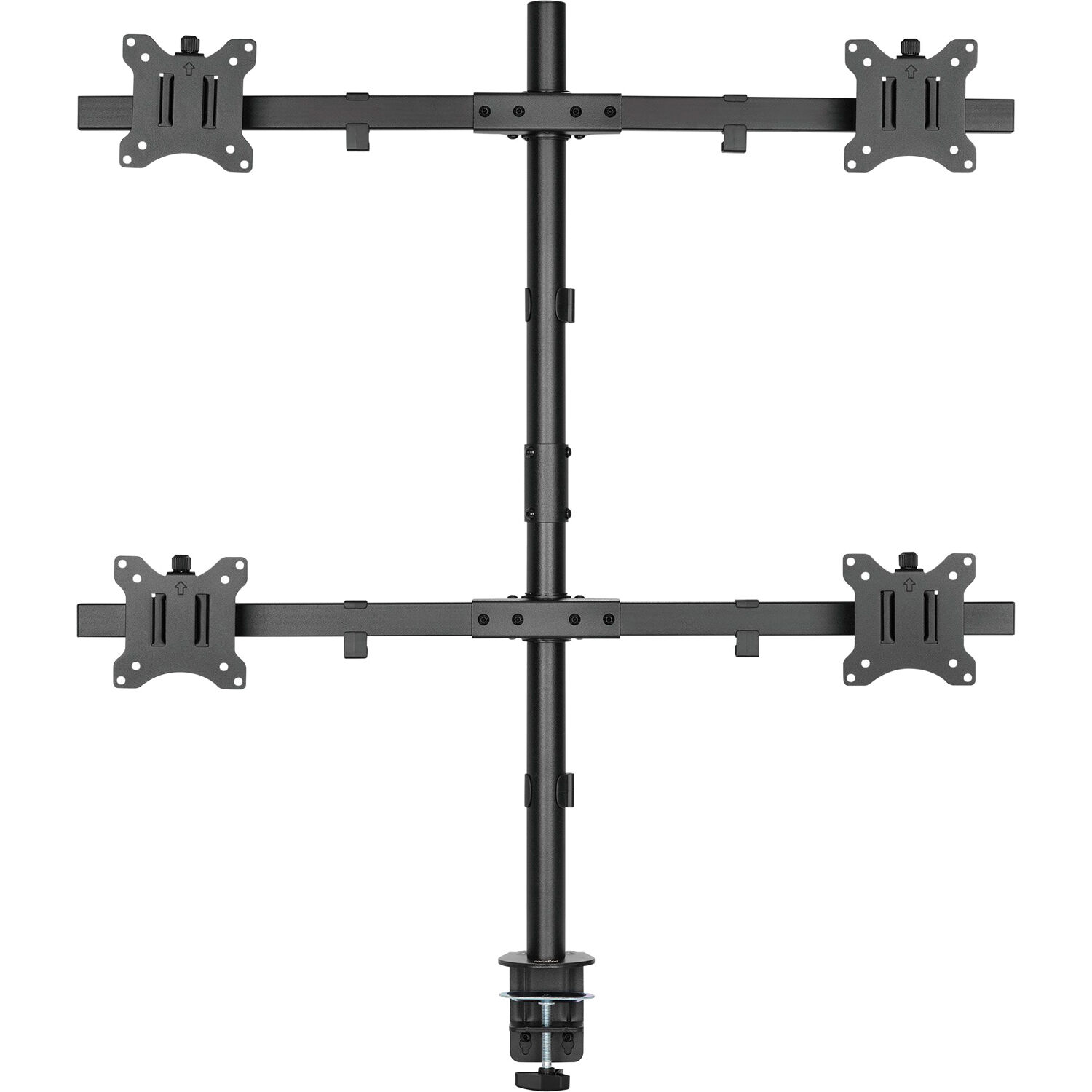 Rocstor ERGOREACH EP5 premium quad-screen monitor mount with C-clamp and grommet support — view 4