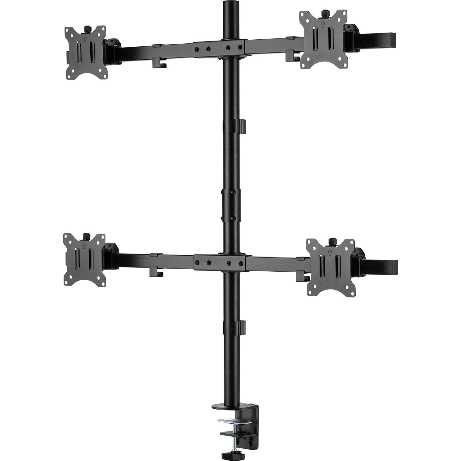 Rocstor ERGOREACH EP5 premium quad-screen monitor mount with C-clamp and grommet support — view 5