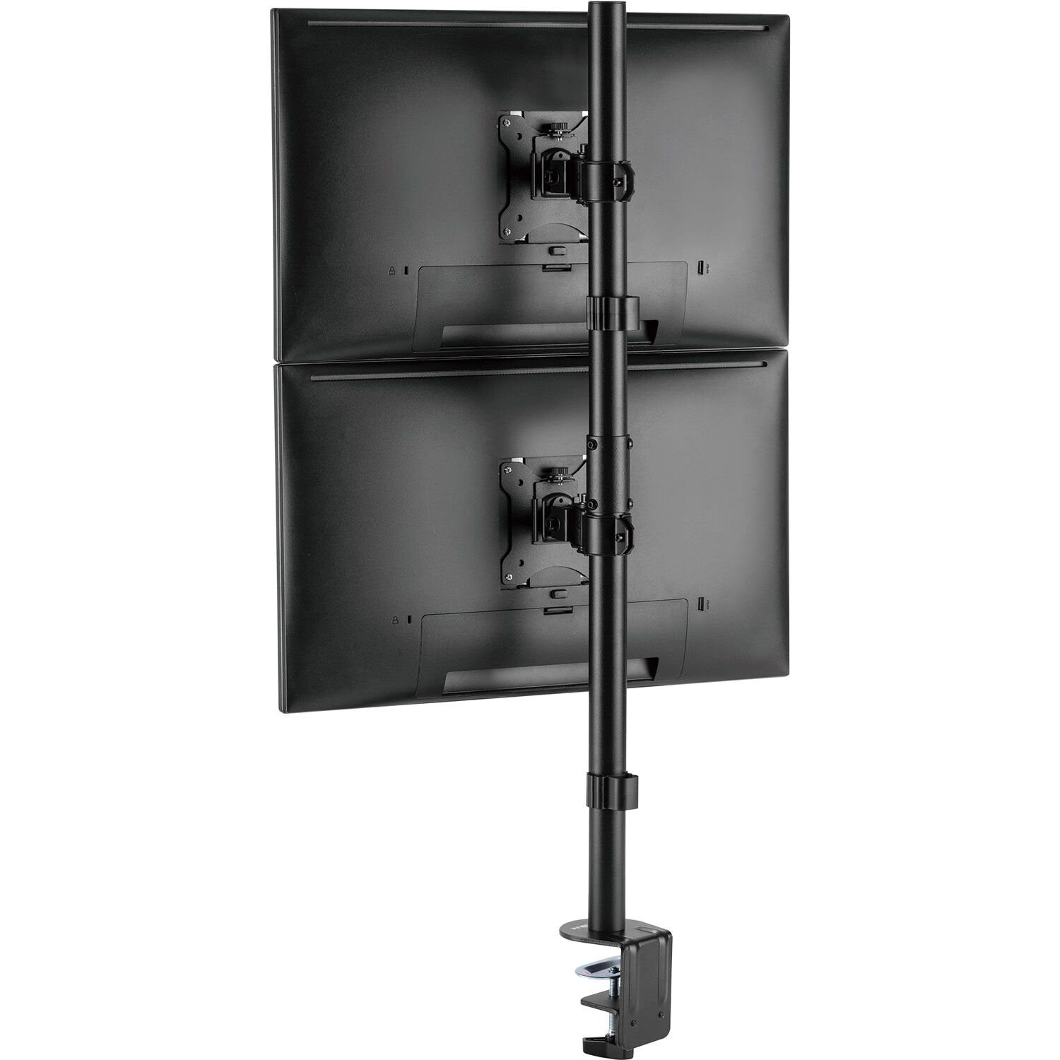 Rocstor ERGOREACH EP6 dual screen monitor mount with C-clamp and grommet support — view 6