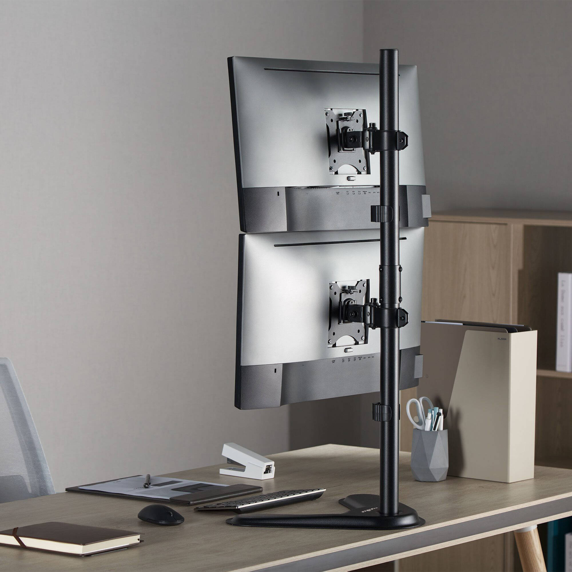 ERGOREACH EP7 dual monitor stand pole mount for up to two 32 inch displays — view 7