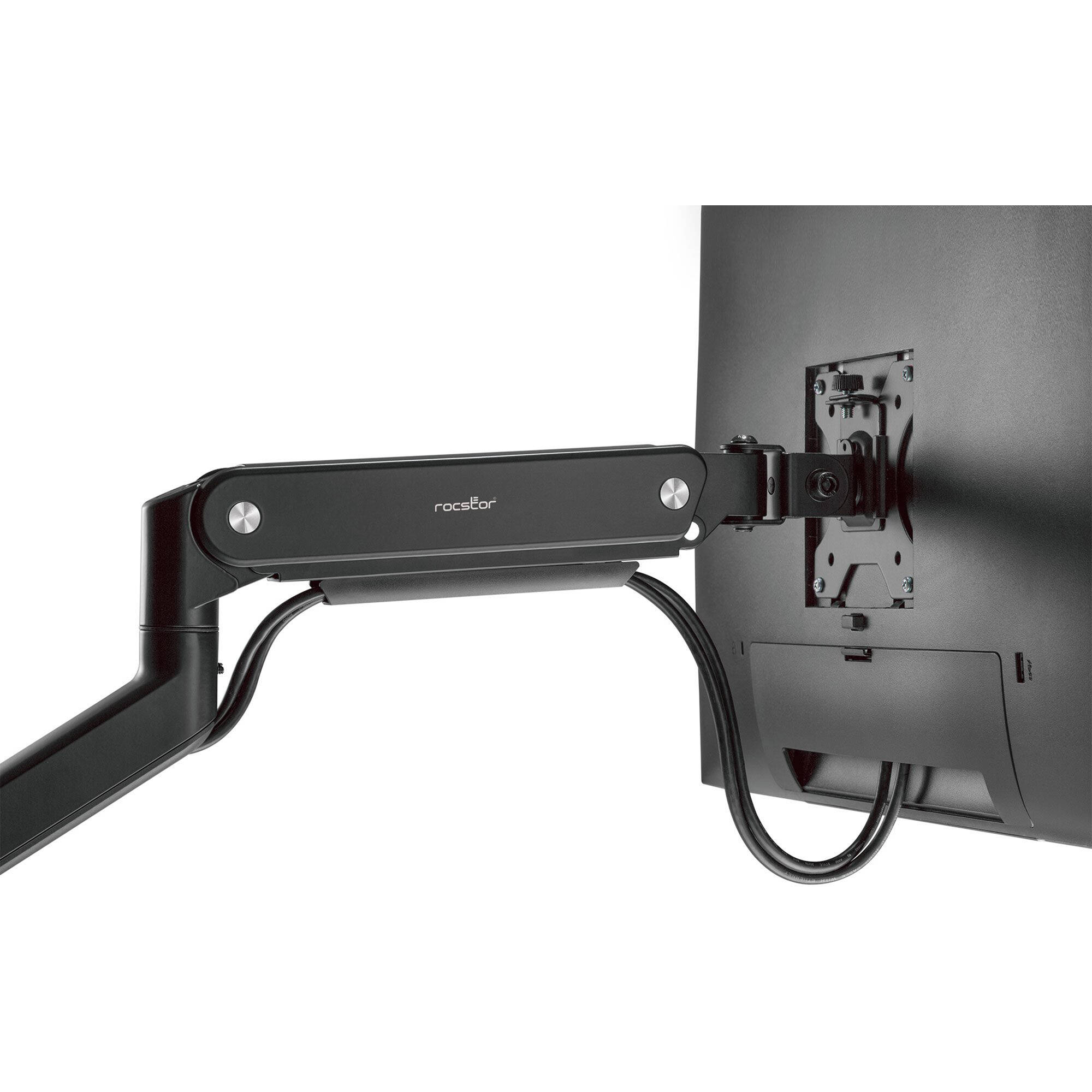 Premium single ergonomic monitor arm with C-clamp and grommet mounting — view 10