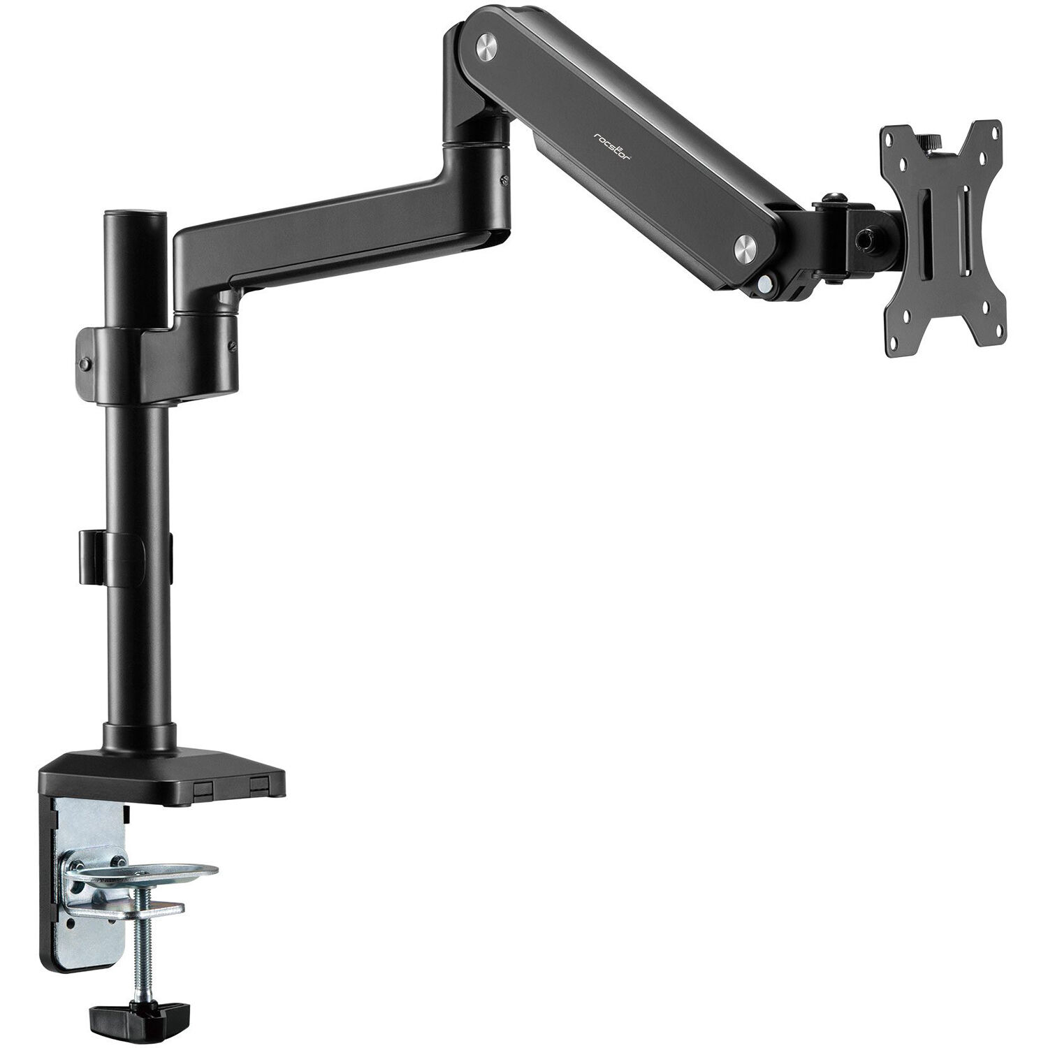 Premium single ergonomic monitor arm with C-clamp and grommet mounting — view 2